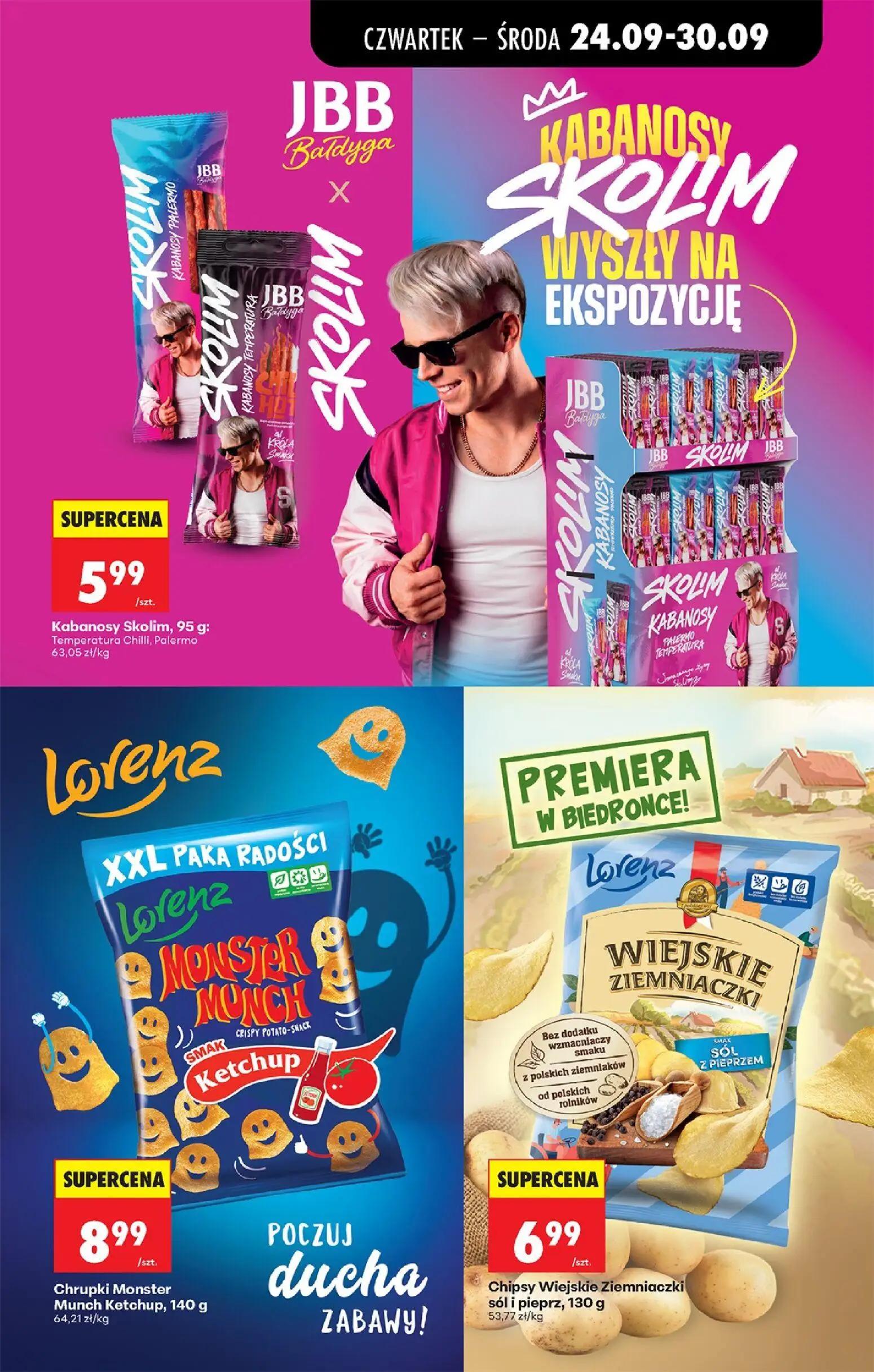 Biedronka gazetka, strona 67 z 91 — Kabanosy Skolim, Chrupki Monster Munch Ketchup, Chipsy Wiejskie Ziemniaczki sól i pieprz