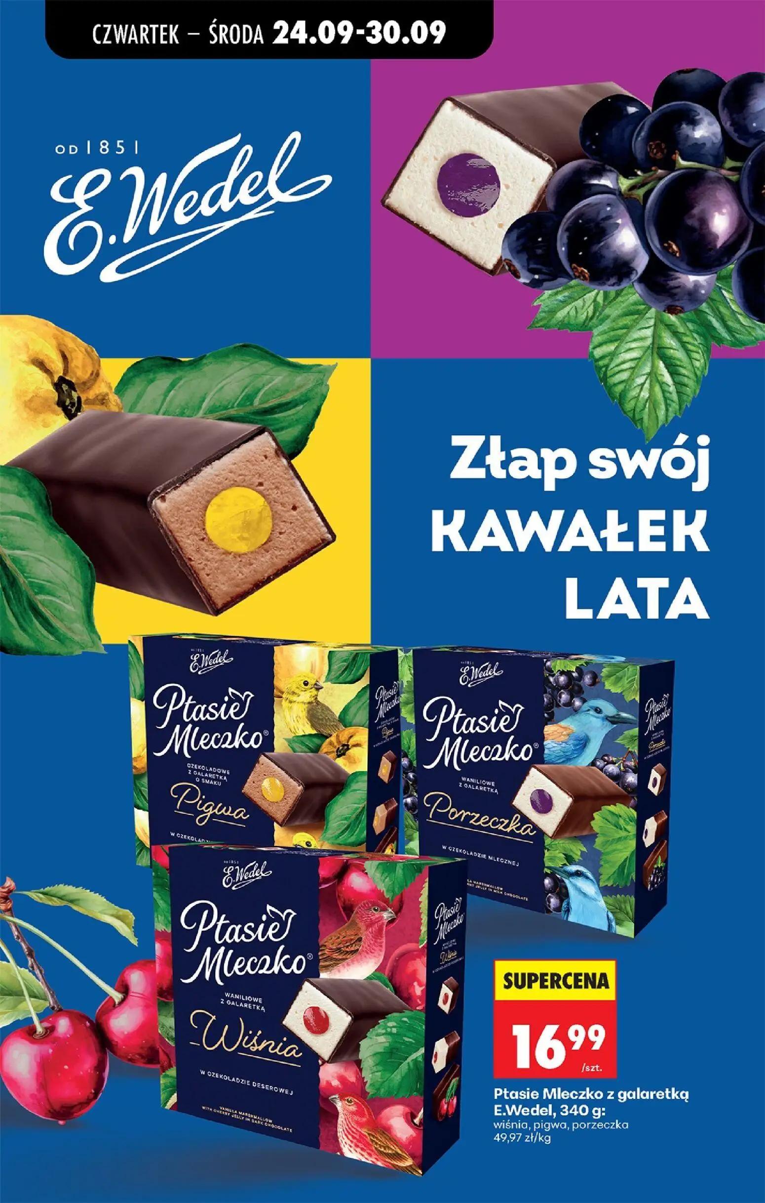 Biedronka gazetka, strona 68 z 91 — Ptasie Mleczko z galaretką E.Wedel, 340 g: wiśnia, pigwa, porzeczka