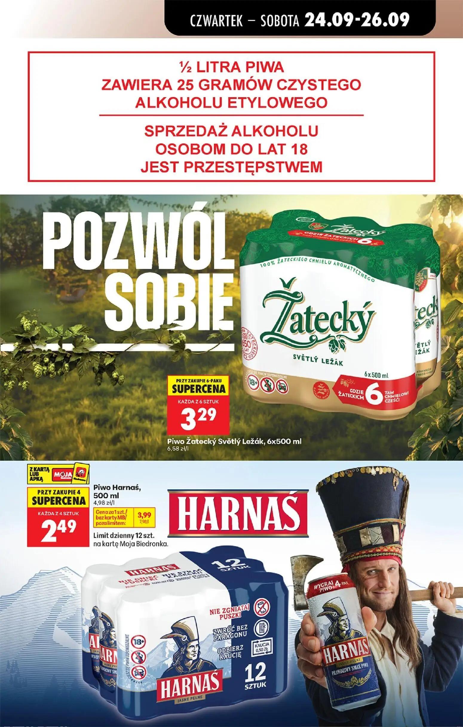 Biedronka gazetka, strona 75 z 91 — Piwo Harnaś, Piwo Žatecký Světlý Ležák, 6x500 ml