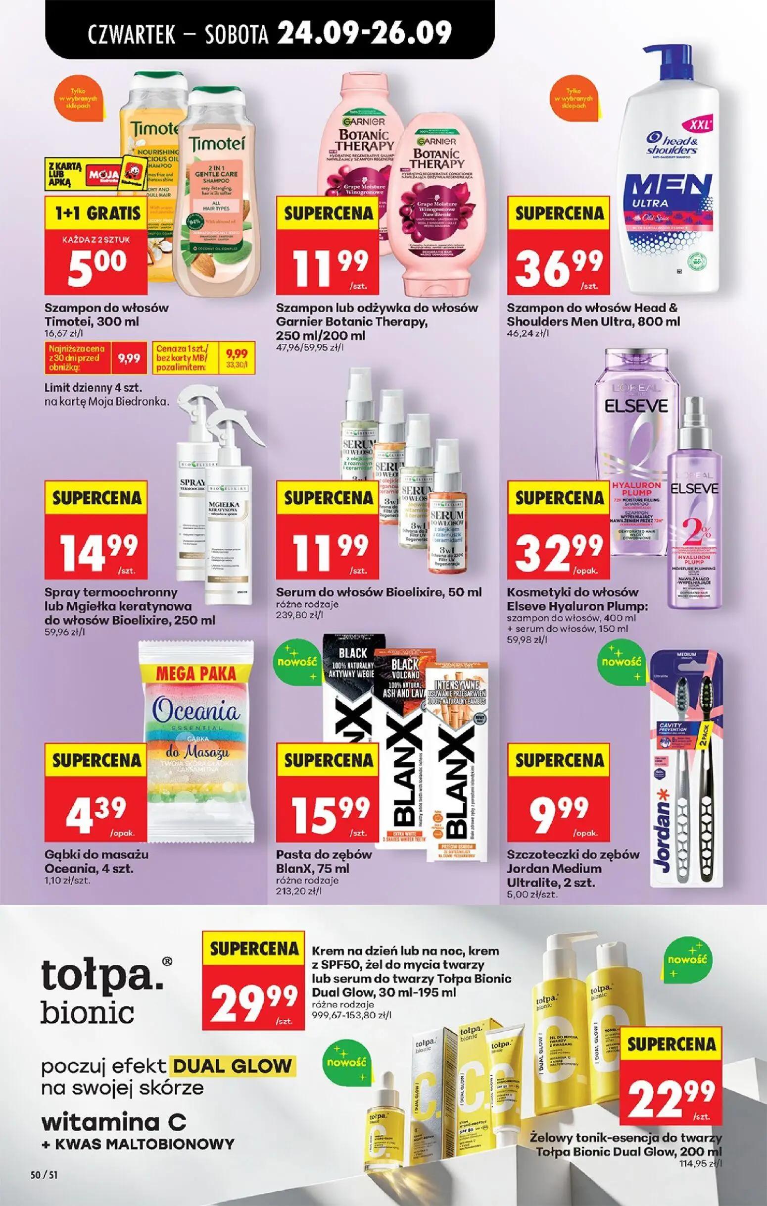 Biedronka gazetka, strona 76 z 91 — Szampon do włosów Timotei, Szampon lub odżywka do włosów Garnier Botanic Therapy, Szampo…