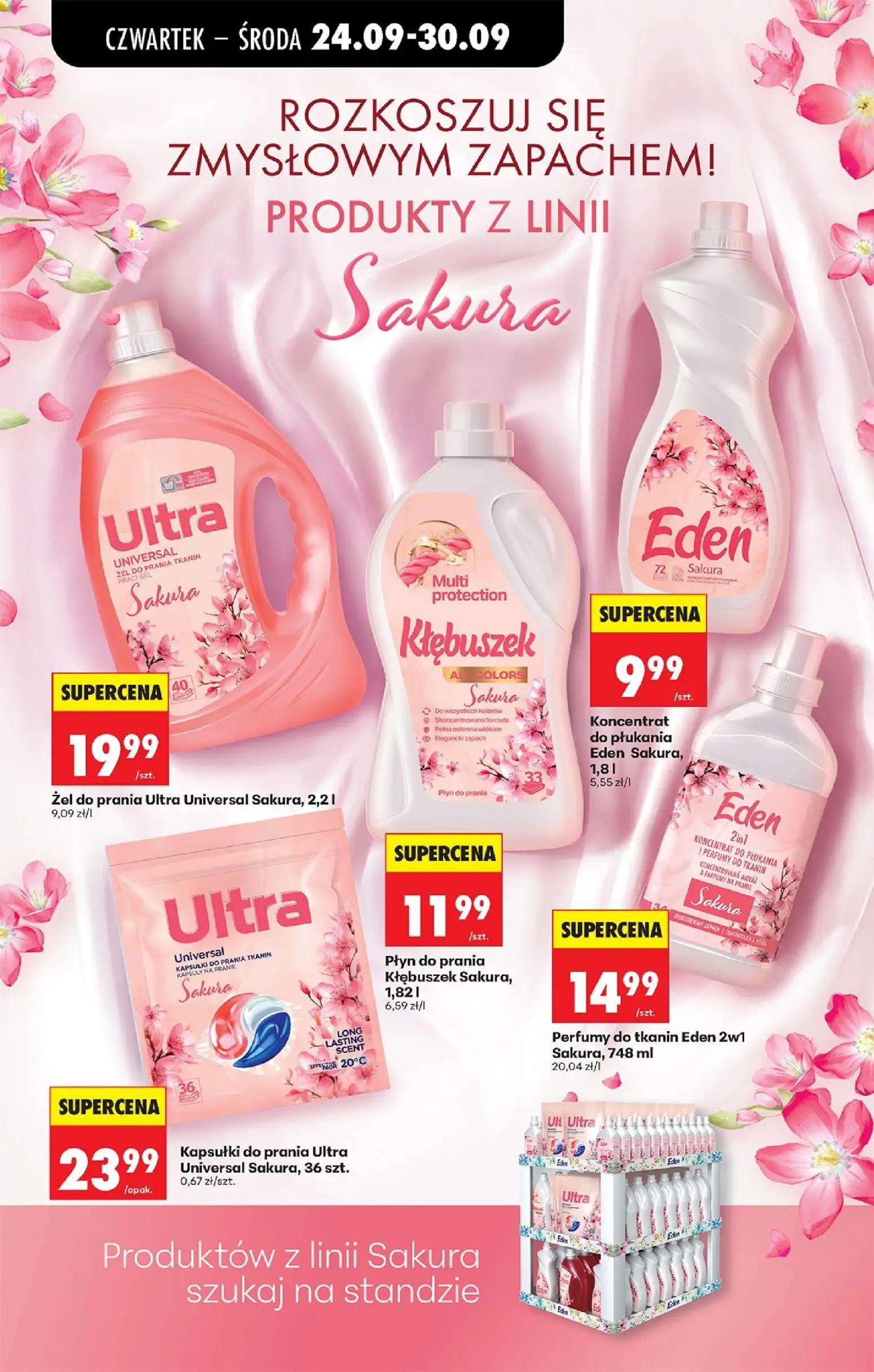 Biedronka gazetka, strona 79 z 91 — Żel do prania Ultra Universal Sakura, Koncentrat do płukania Eden Sakura, Płyn do prania…