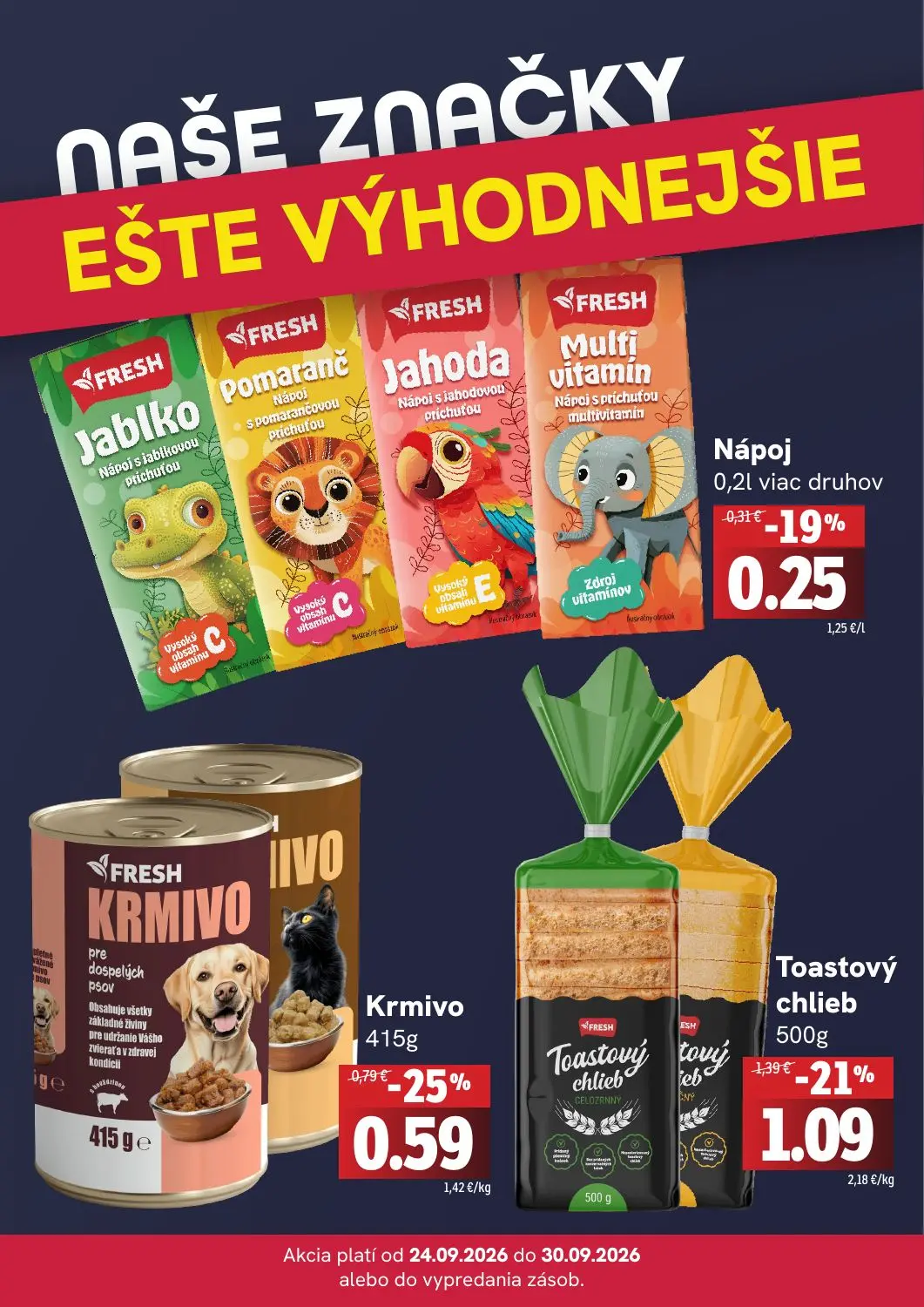 Fresh leták, strana 4 z 4 — Toastový chlieb, Krmivo, Nápoj
