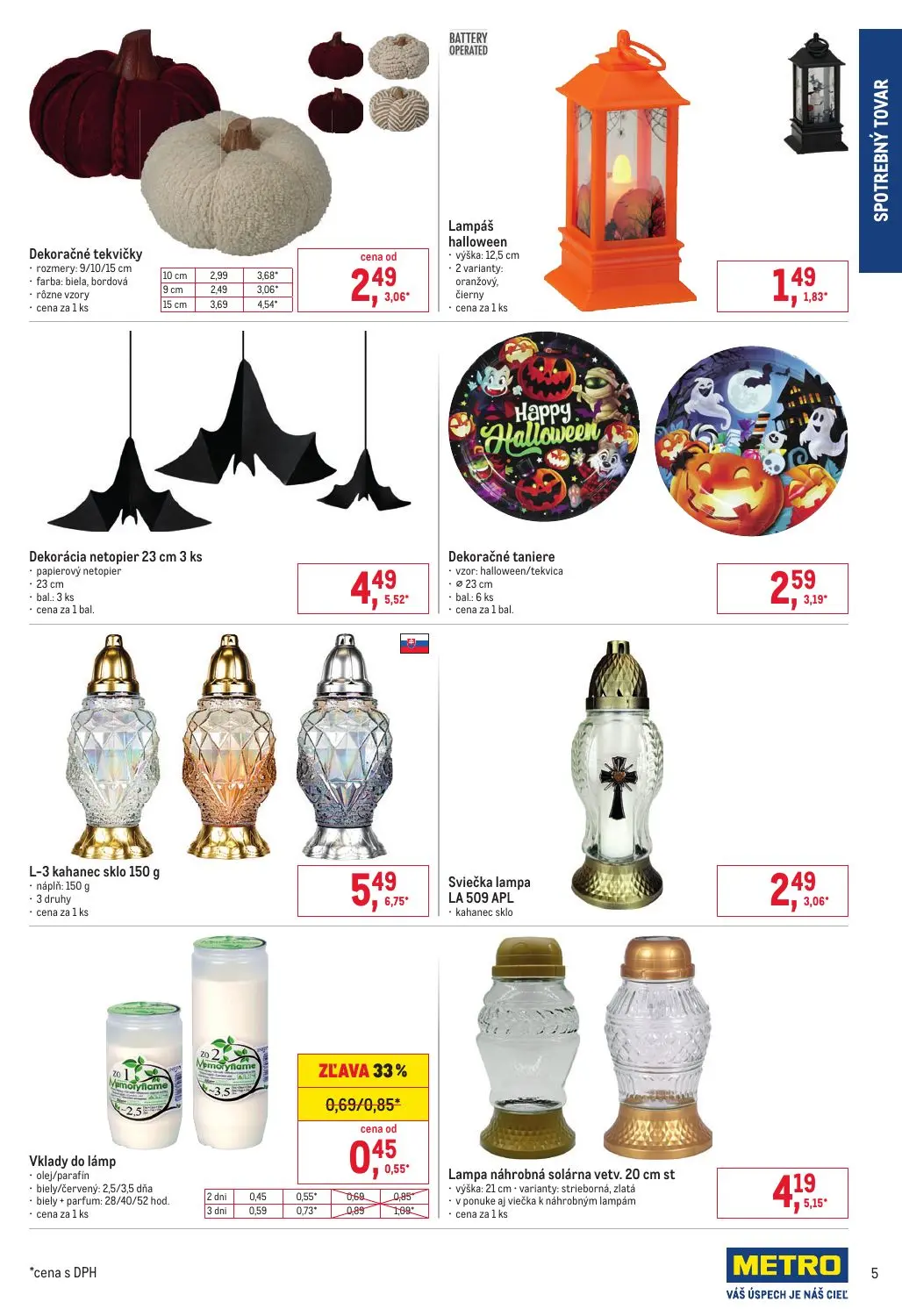 Metro leták, strana 5 z 8 — Vklady do lámp, Dekoračné tekvičky, Lampáš halloween