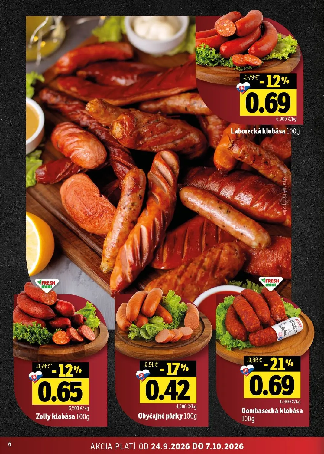 Fresh - západ leták, strana 6 z 44 — Gombasecká klobása, Laborecká klobása, Zolly klobása