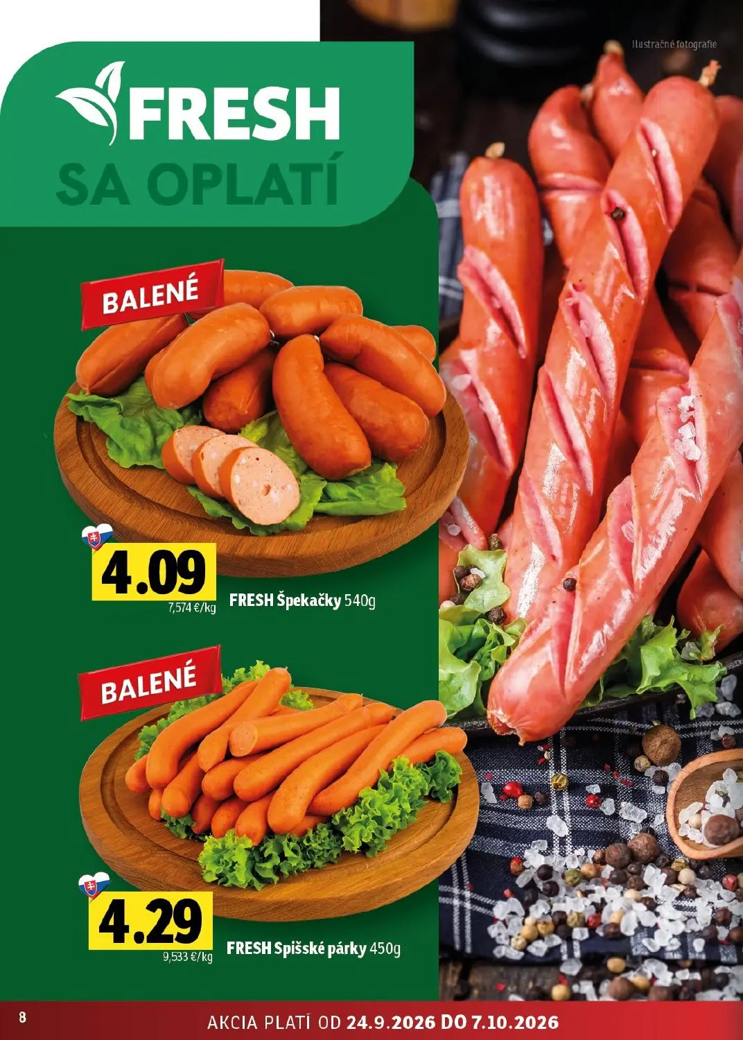 Fresh východ leták, strana 8 z 50 — FRESH Špekačky, FRESH Spišské párky