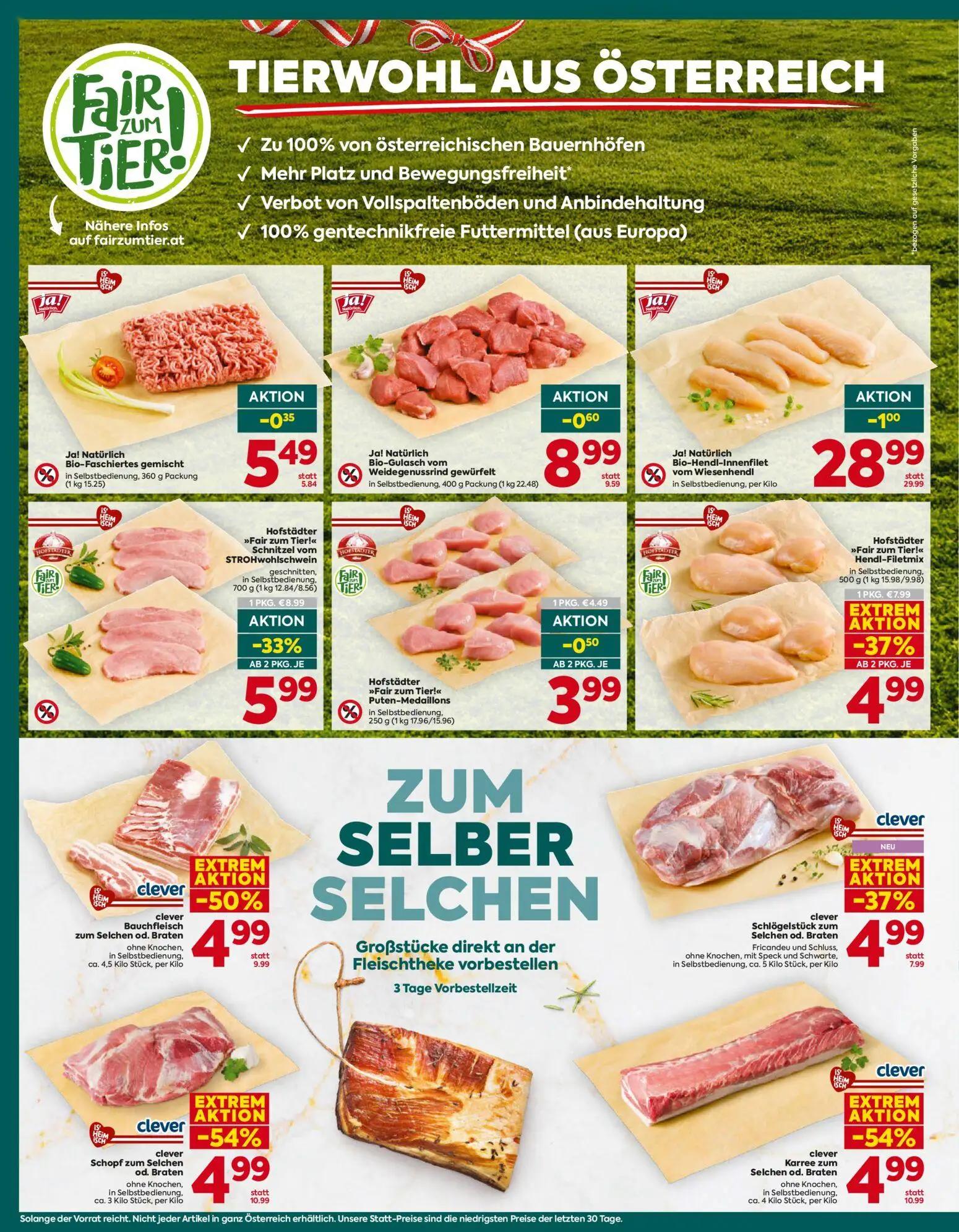 Billa Plus Prospekt, Seite 8 von 16 — clever Schopf zum Selchen od. Braten, clever Karree zum Selchen od. Braten, clever Bau…