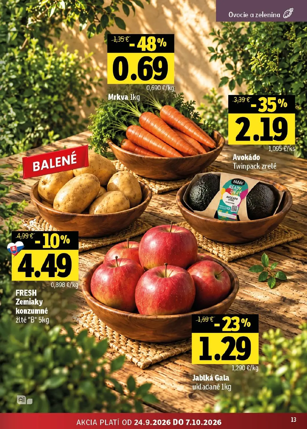Fresh východ leták, strana 13 z 50 — Avokádo Twinpack zrelé, Mrkva, FRESH Zemiaky konzumné žlté "B"