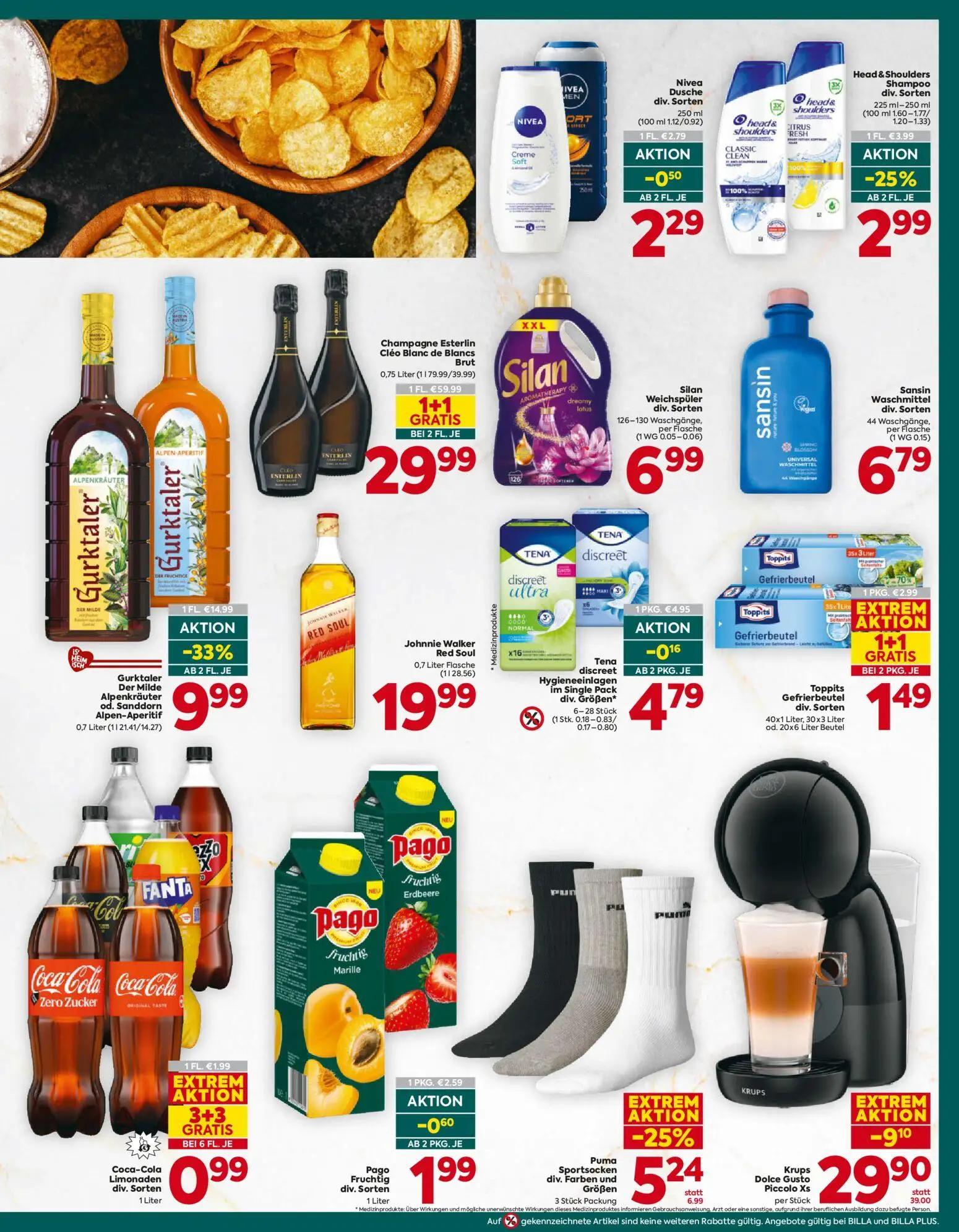Billa Plus Prospekt, Seite 15 von 16 — Champagne Esterlin Cléo Blanc de Blancs Brut, Krups Dolce Gusto Piccolo Xs, Gurktaler…