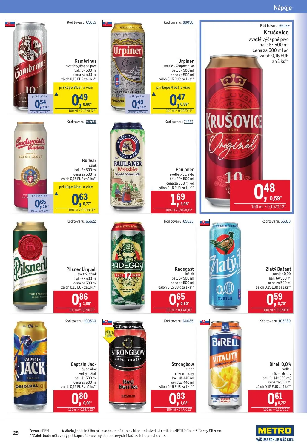 Metro leták, strana 29 z 40 — Gambrinus, Gambrinus svetlé výčapné pivo, Urpiner