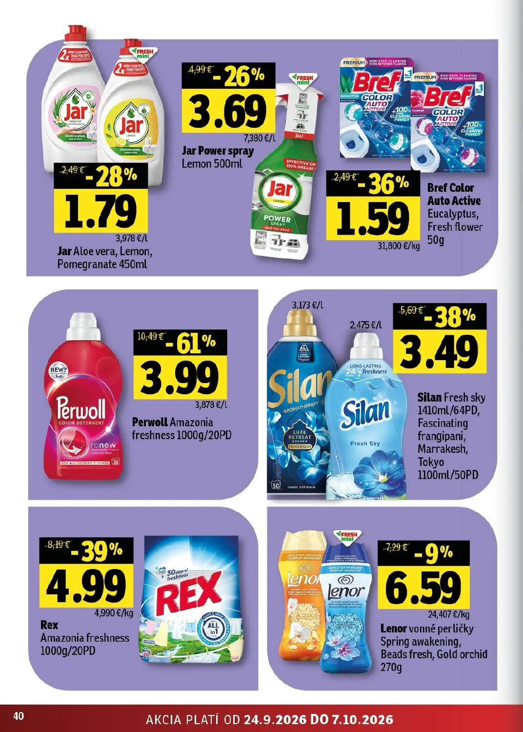 Fresh - západ leták, strana 40 z 44 — Perwoll Amazonia freshness, Rex Amazonia freshness, Silan Fresh sky 1410ml/64PD, Fasci…
