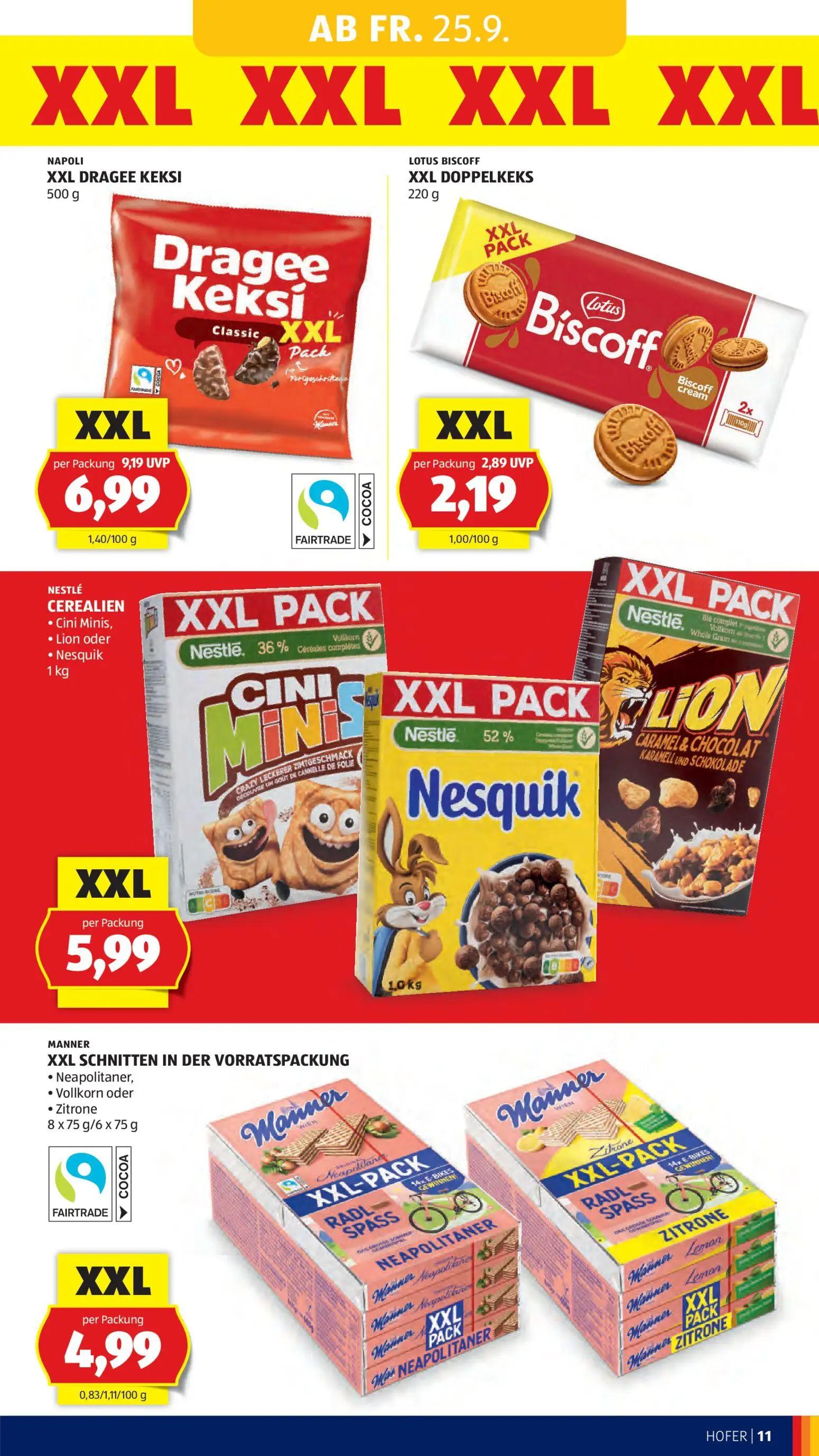 Hofer Prospekt, Seite 17 von 49 — XXL DRAGEE KEKSI, XXL DOPPELKEKS, CINI MINIS