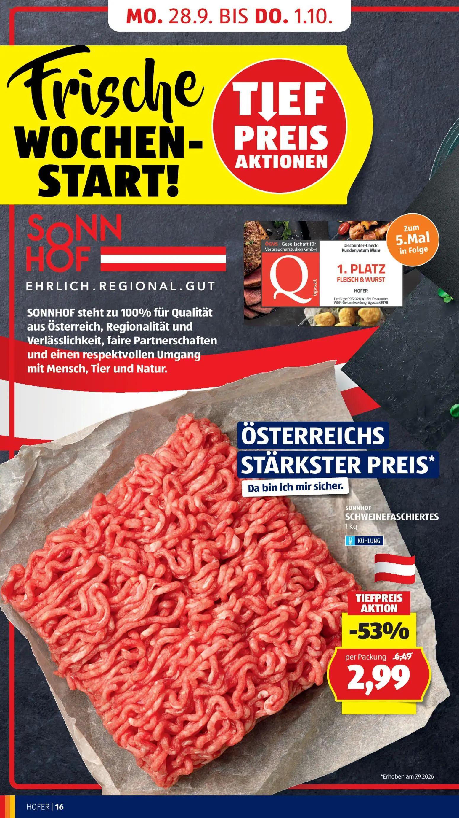 Hofer Prospekt, Seite 22 von 49 — SCHWEINEFASCHIERTES