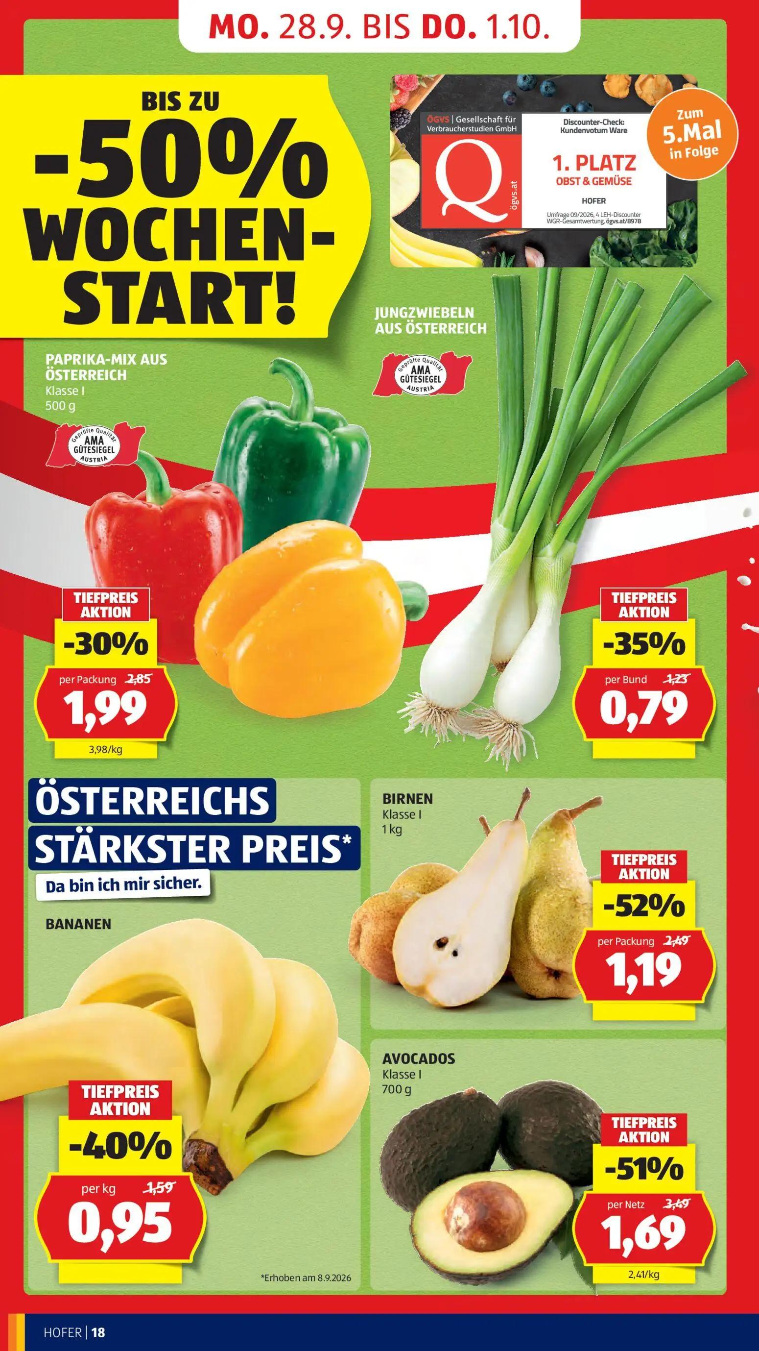 Hofer Prospekt, Seite 24 von 49 — AVOCADOS, BIRNEN, PAPRIKA-MIX AUS ÖSTERREICH