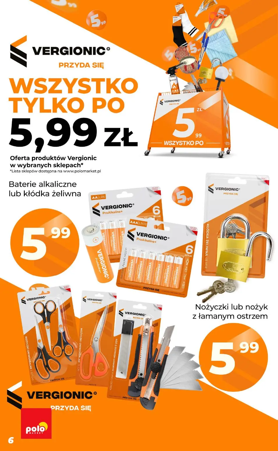 POLOmarket gazetka, strona 6 z 10 — Baterie alkaliczne lub kłódka żeliwna, VERGIONIC ProAlkaline+ AAA LR03, VERGIONIC Kłódka…