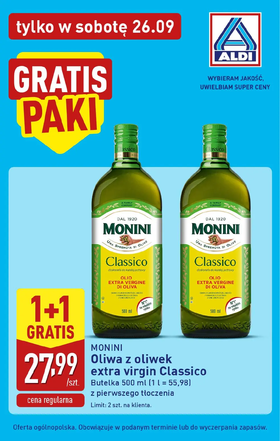 ALDI gazetka, strona 3 z 4 — MONINI Oliwa z oliwek extra virgin Classico