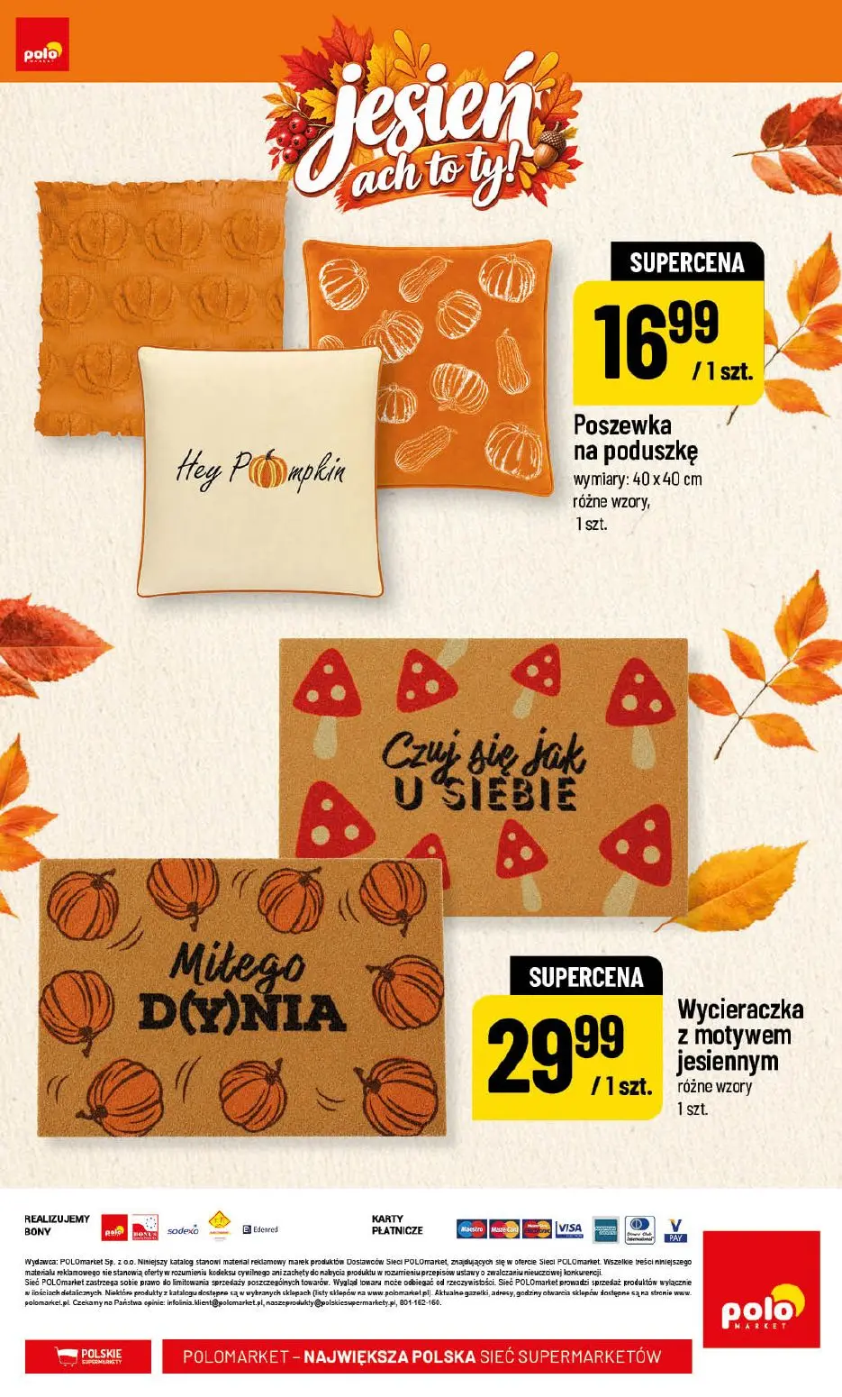 POLOmarket gazetka, strona 24 z 24 — Poszewka na poduszkę, Wycieraczka z motywem jesiennym