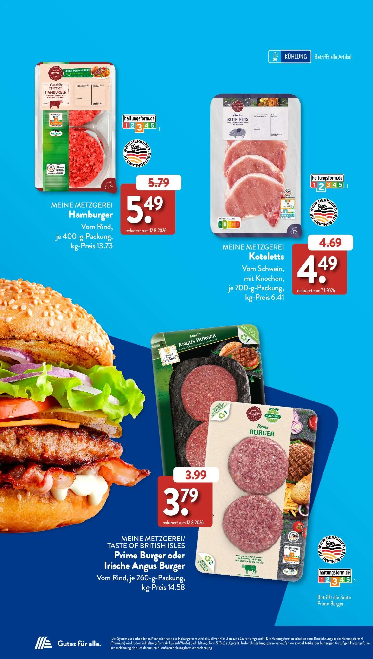 Aldi Süd Prospekt, Seite 16 von 39 — MEINE METZGEREI Hamburger, MEINE METZGEREI Koteletts, MEINE METZGEREI/TASTE OF BRITISH …