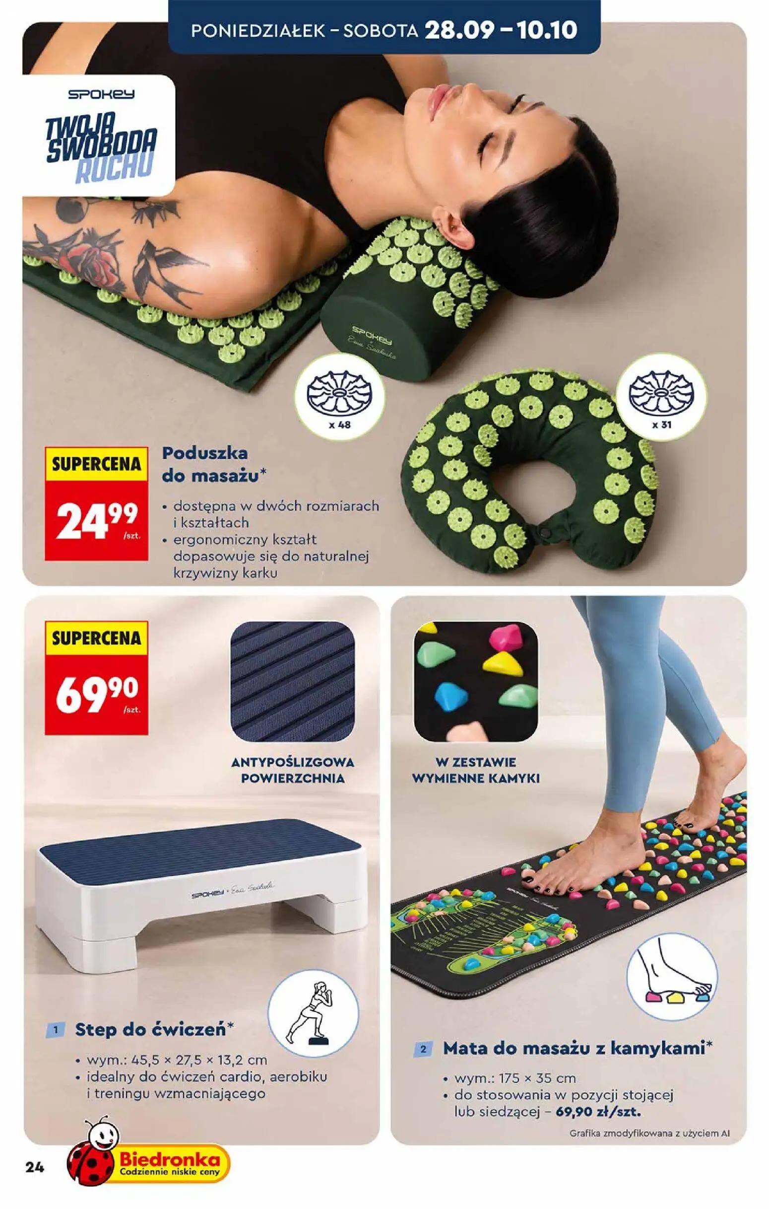 Biedronka gazetka, strona 24 z 48 — Poduszka do masażu*, Step do ćwiczeń*
