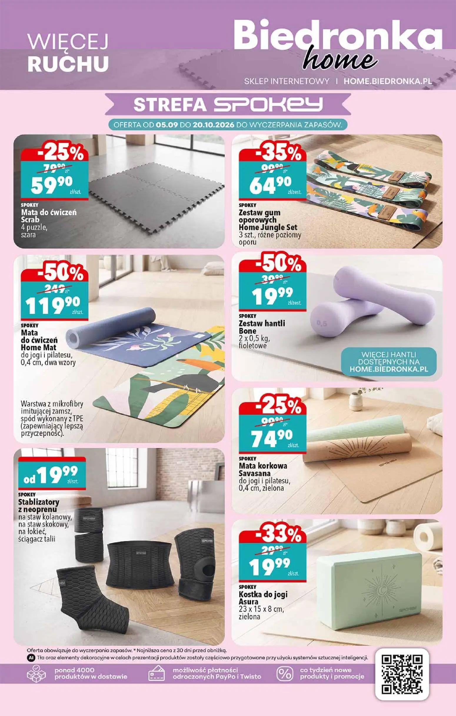 Biedronka gazetka, strona 45 z 48 — Mata do ćwiczeń Home Mat, Zestaw gum oporowych Home Jungle Set, Mata korkowa Savasana
