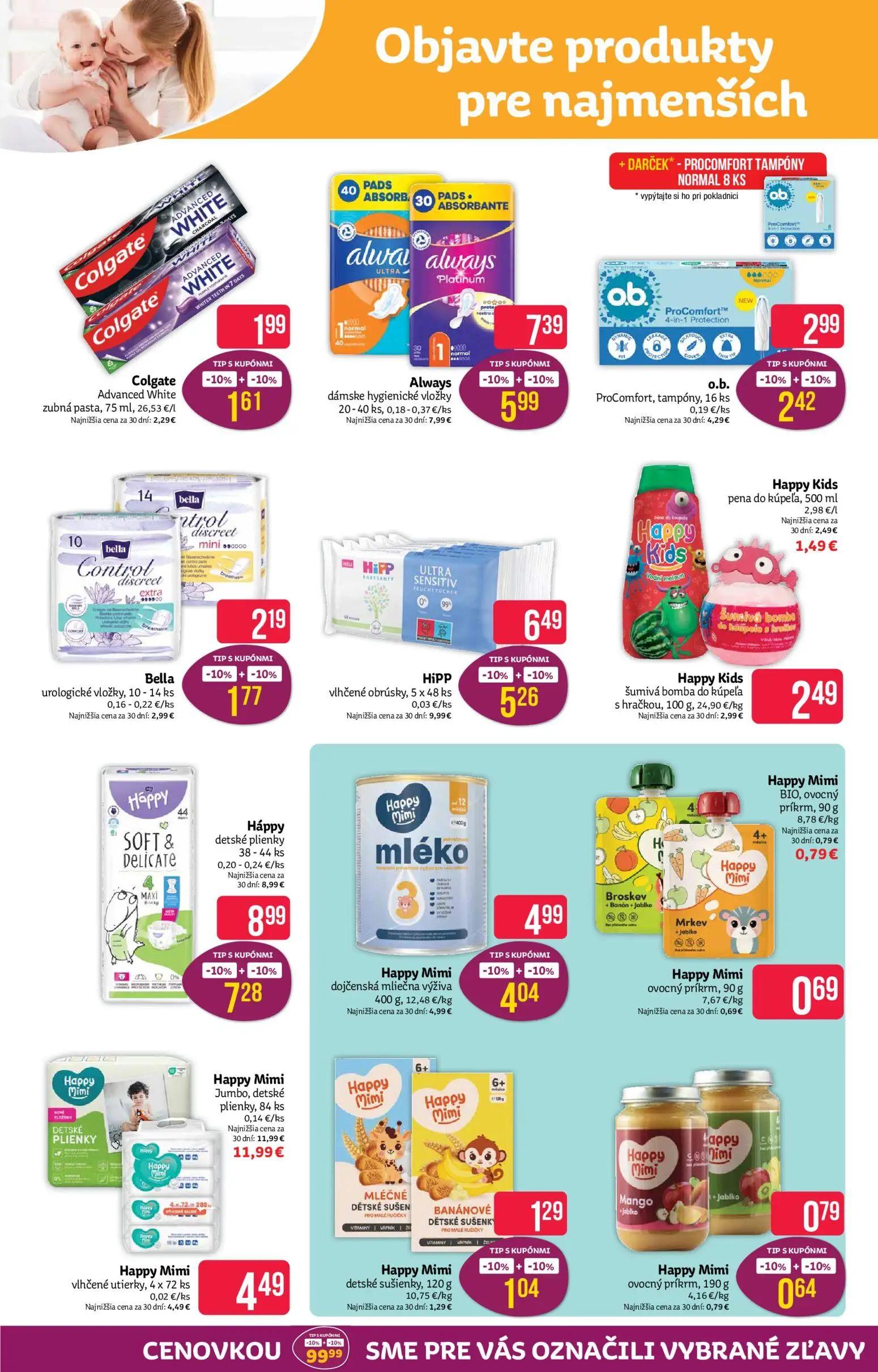 Teta Drogerie leták, strana 10 z 16 — Háppy detské plienky, Always dámske hygienické vložky, HiPP vlhčené obrúsky