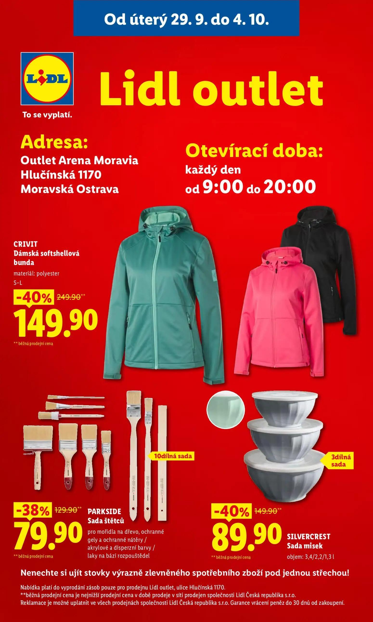 Lidl leták, strana 11 z 50 — Dámská softshellová bunda, Sada misek, Sada štětců