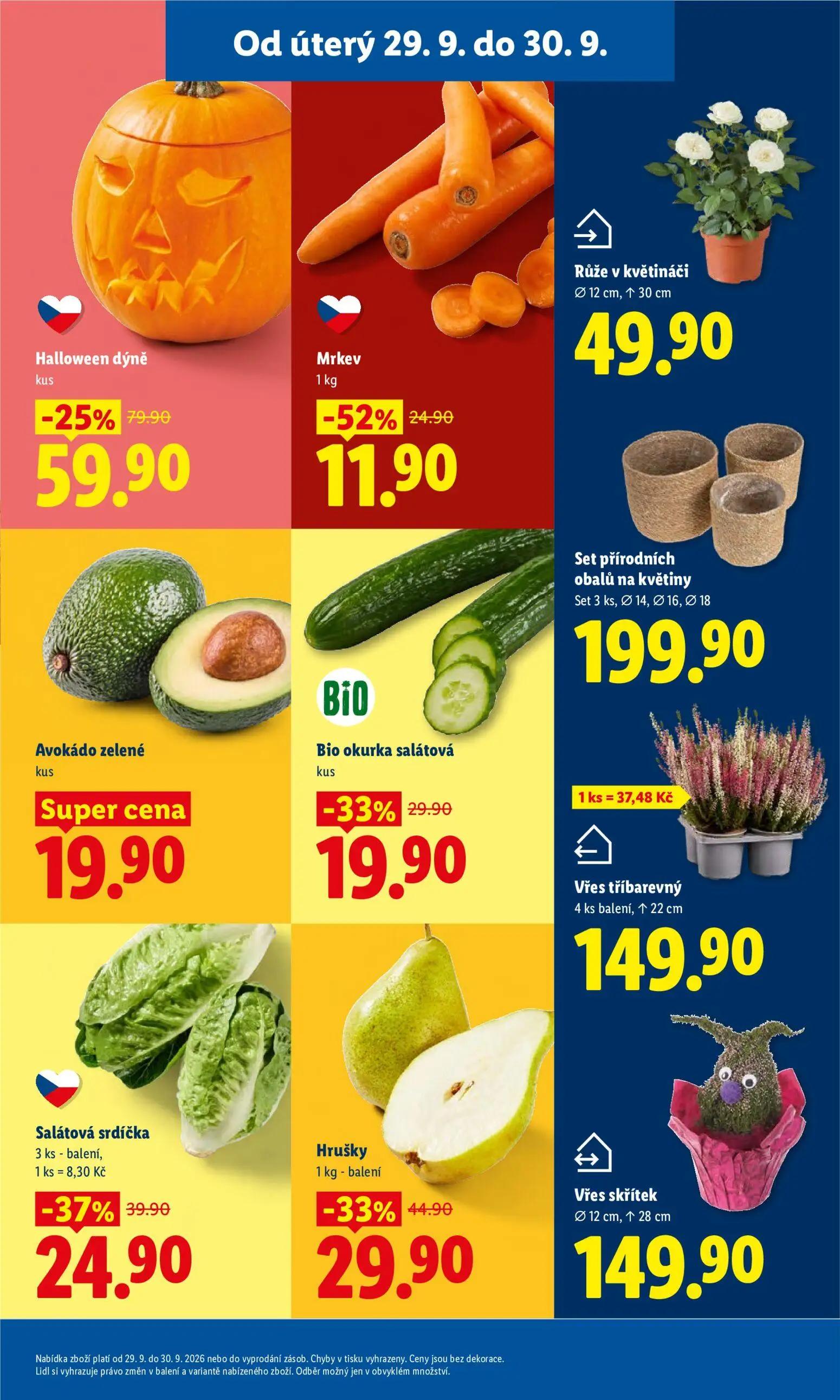 Lidl leták, strana 13 z 50 — Halloween dýně, Salátová srdíčka, Hrušky
