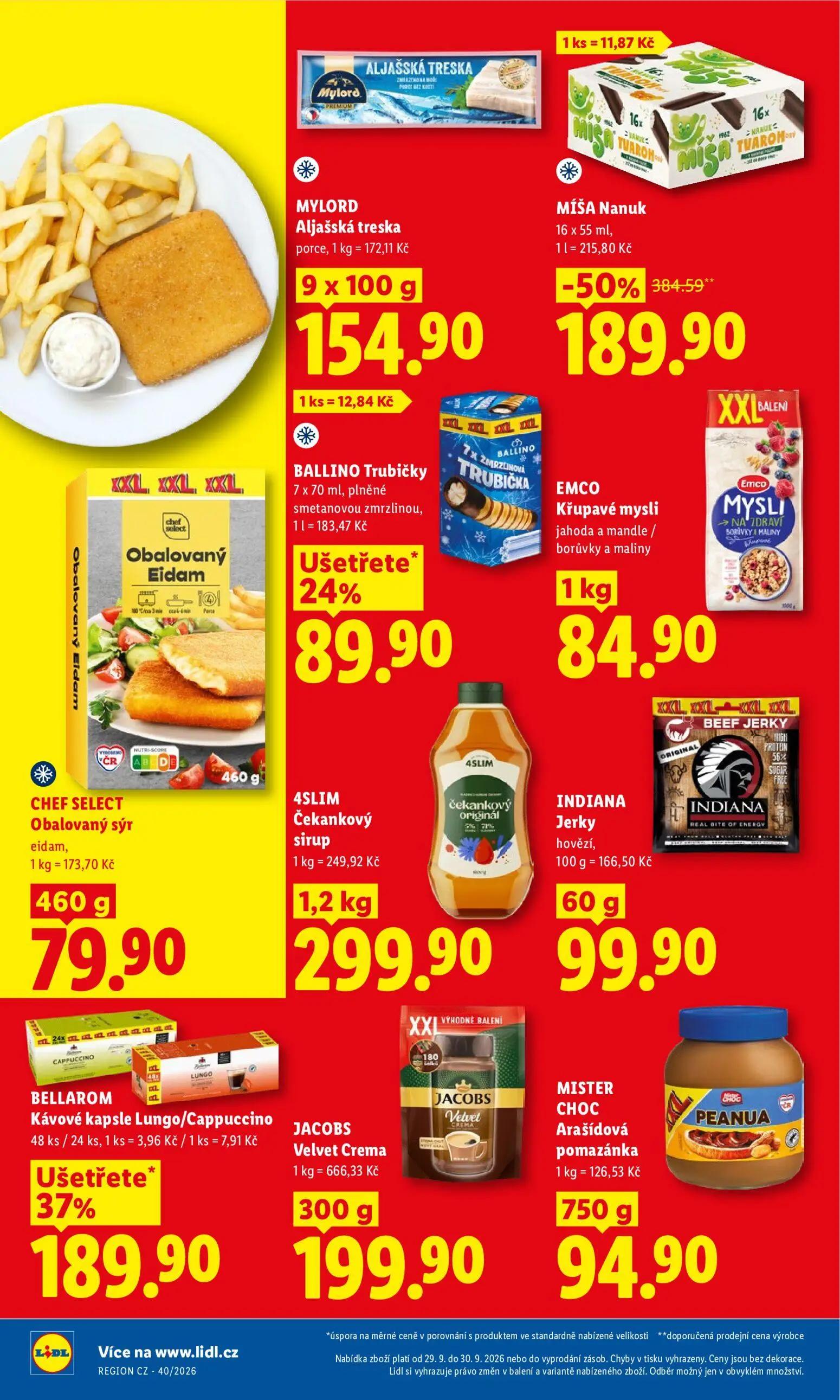 Lidl leták, strana 22 z 50 — MÍŠA Nanuk, BELLAROM Kávové kapsle Lungo/Cappuccino, BALLINO Trubičky