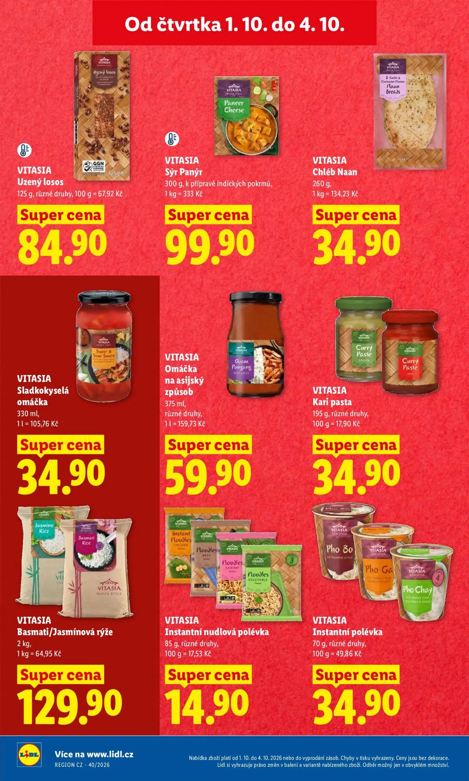 Lidl leták, strana 22 z 55 — VITASIA Uzený losos, VITASIA Sýr Panýr, VITASIA Chléb Naan