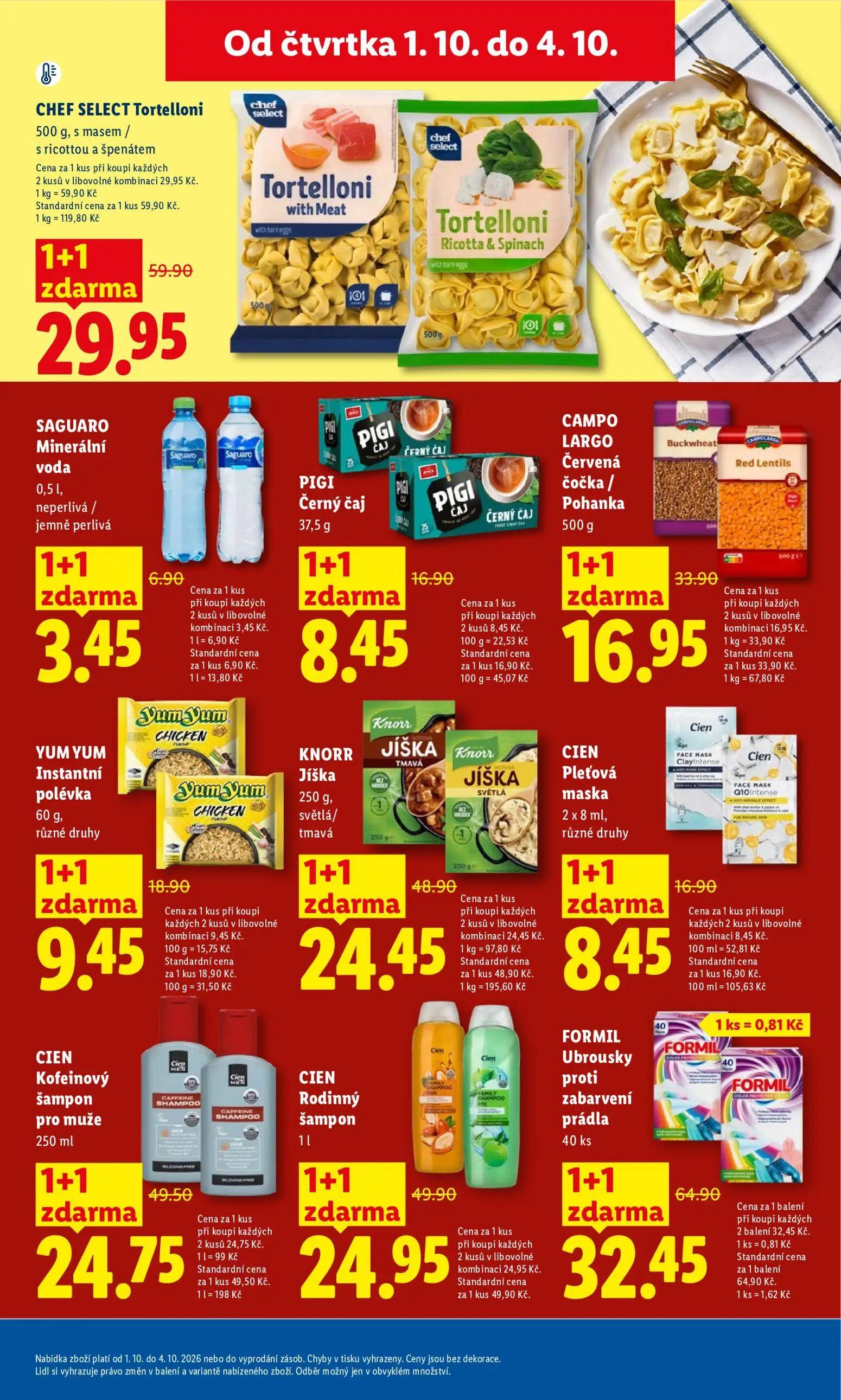 Lidl leták, strana 25 z 55 — FORMIL Ubrousky proti zabarvení prádla, CHEF SELECT Tortelloni s masem / s ricottou a špenátem,…