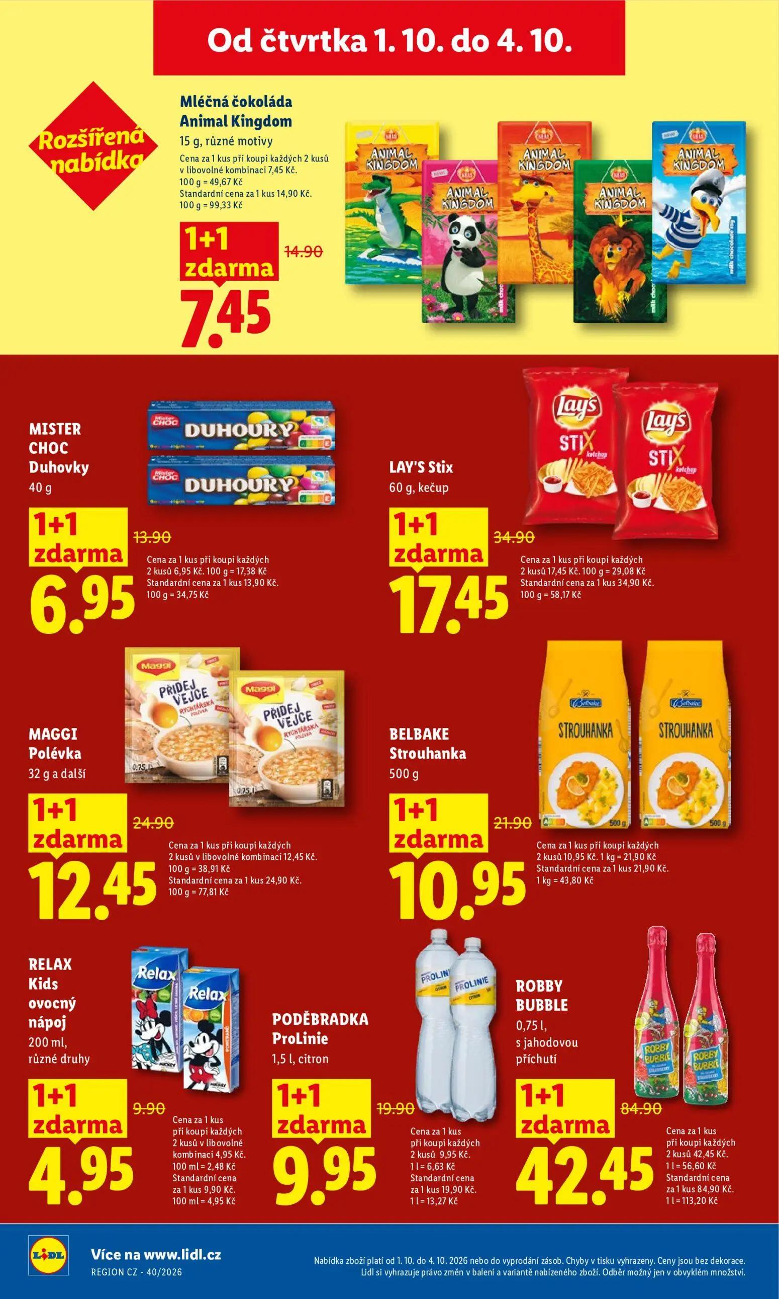 Lidl leták, strana 26 z 55 — ROBBY BUBBLE s jahodovou příchutí, LAY'S Stix kečup, MAGGI Polévka