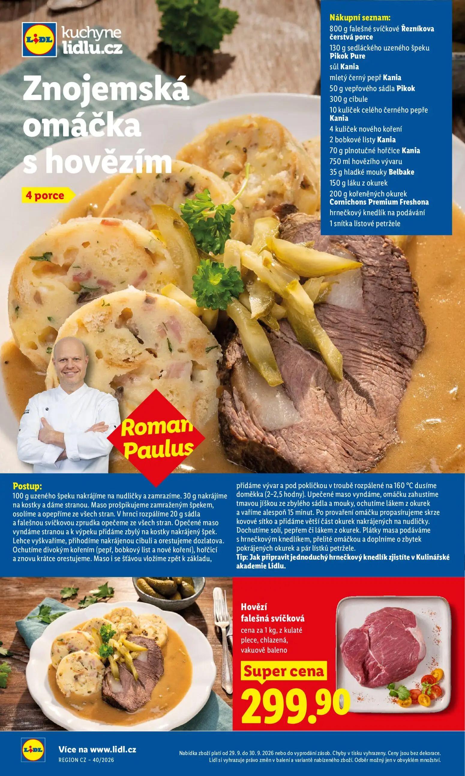Lidl leták, strana 36 z 50 — Hovězí falešná svíčková