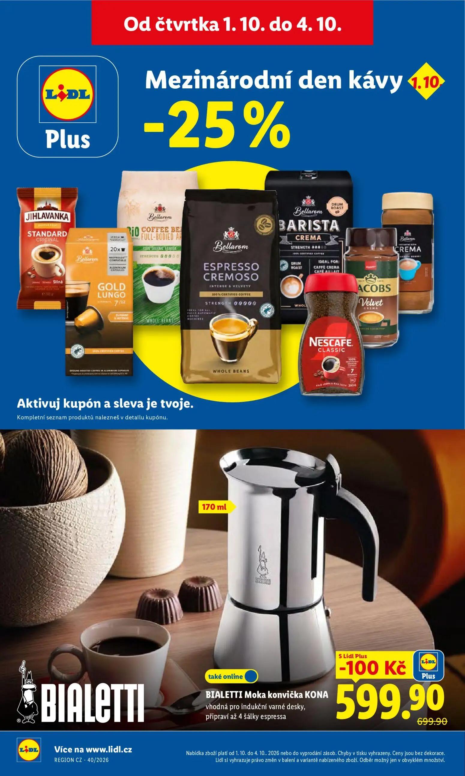 Lidl leták, strana 33 z 55 — BIALETTI Moka konvička KONA