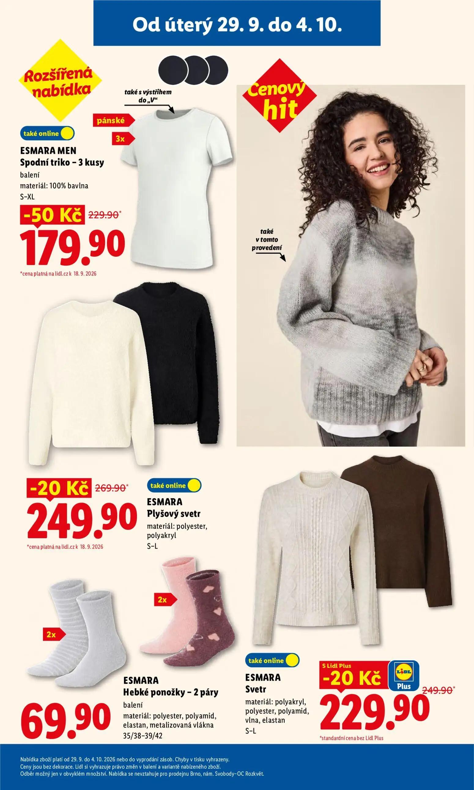 Lidl leták, strana 43 z 50 — ESMARA MEN Spodní triko - 3 kusy balení, ESMARA Plyšový svetr, ESMARA Svetr