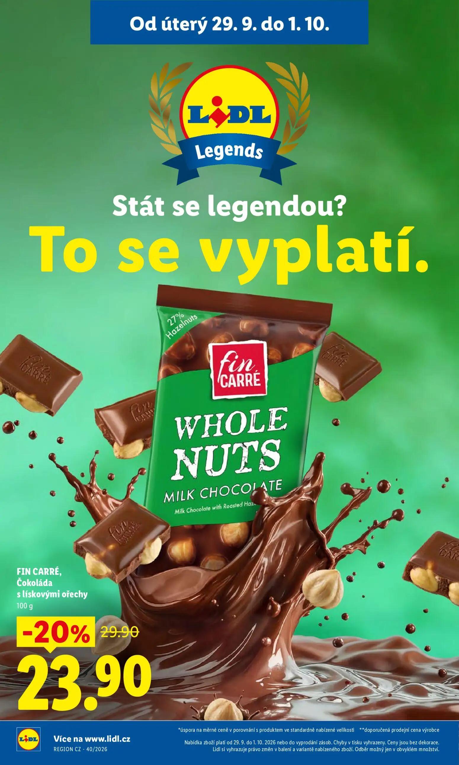 Lidl leták, strana 50 z 50 — FIN CARRÉ, Čokoláda s lískovými ořechy