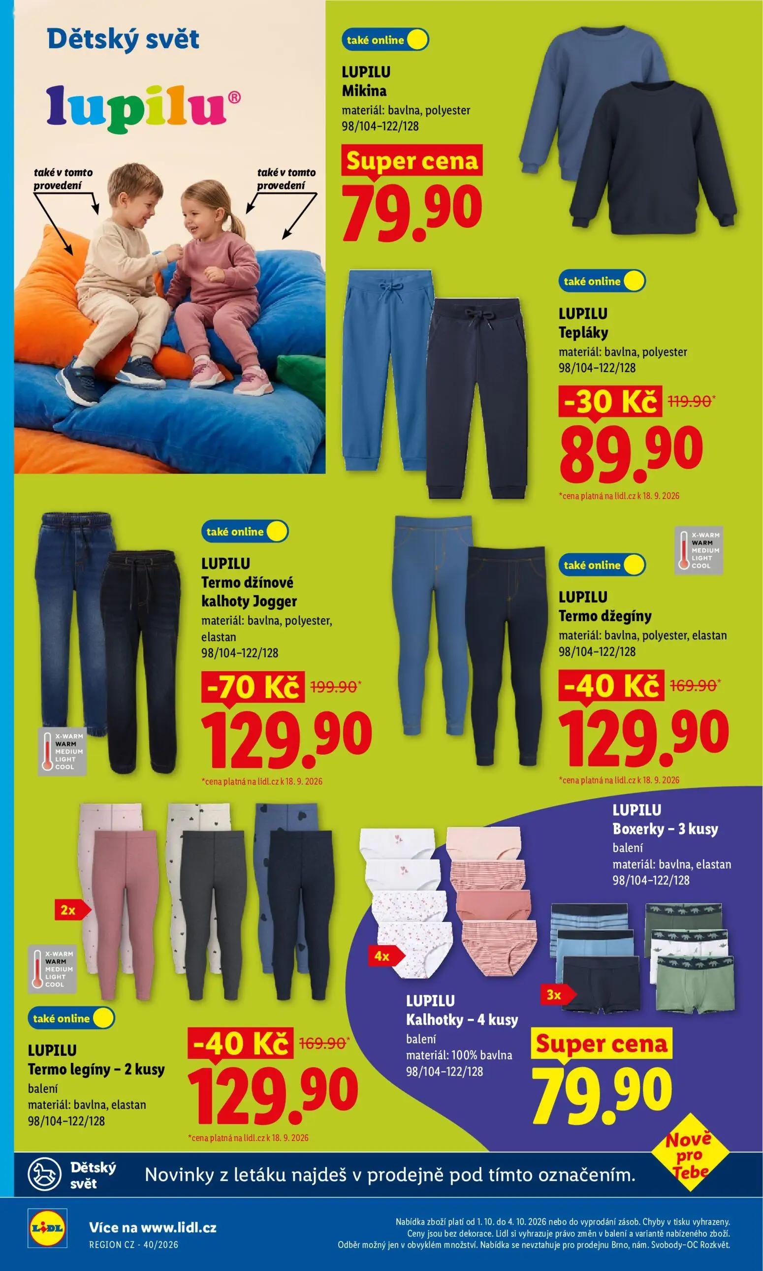 Lidl leták, strana 46 z 55 — LUPILU Termo džínové kalhoty Jogger, LUPILU Termo džegíny, LUPILU Termo legíny