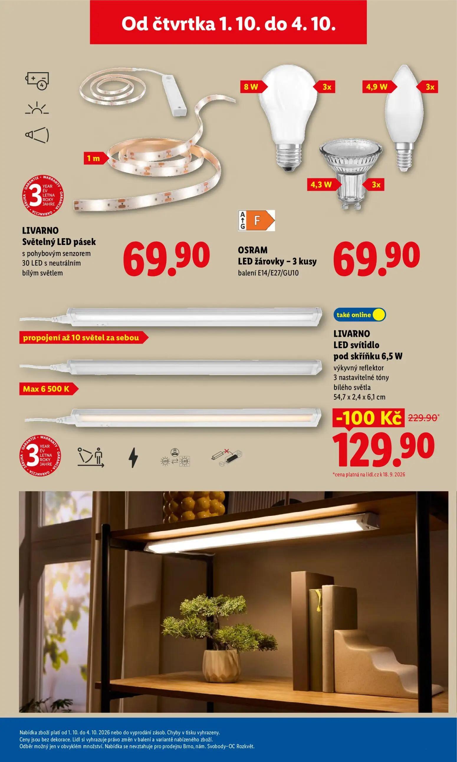Lidl leták, strana 51 z 55 — LIVARNO LED svítidlo pod skříňku 6,5 W, Světelný LED pásek, OSRAM LED žárovky - 3 kusy