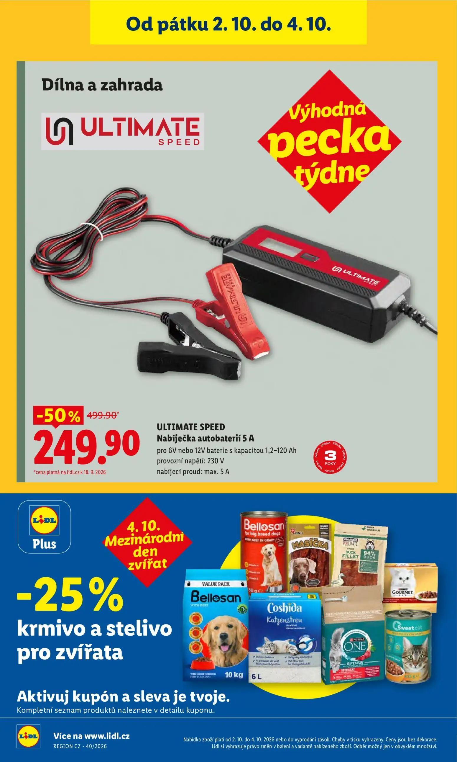 Lidl leták, strana 52 z 55 — ULTIMATE SPEED Nabíječka autobaterií 5 A pro 6V nebo 12V baterie s kapacitou 1,2-120 Ah provozn…