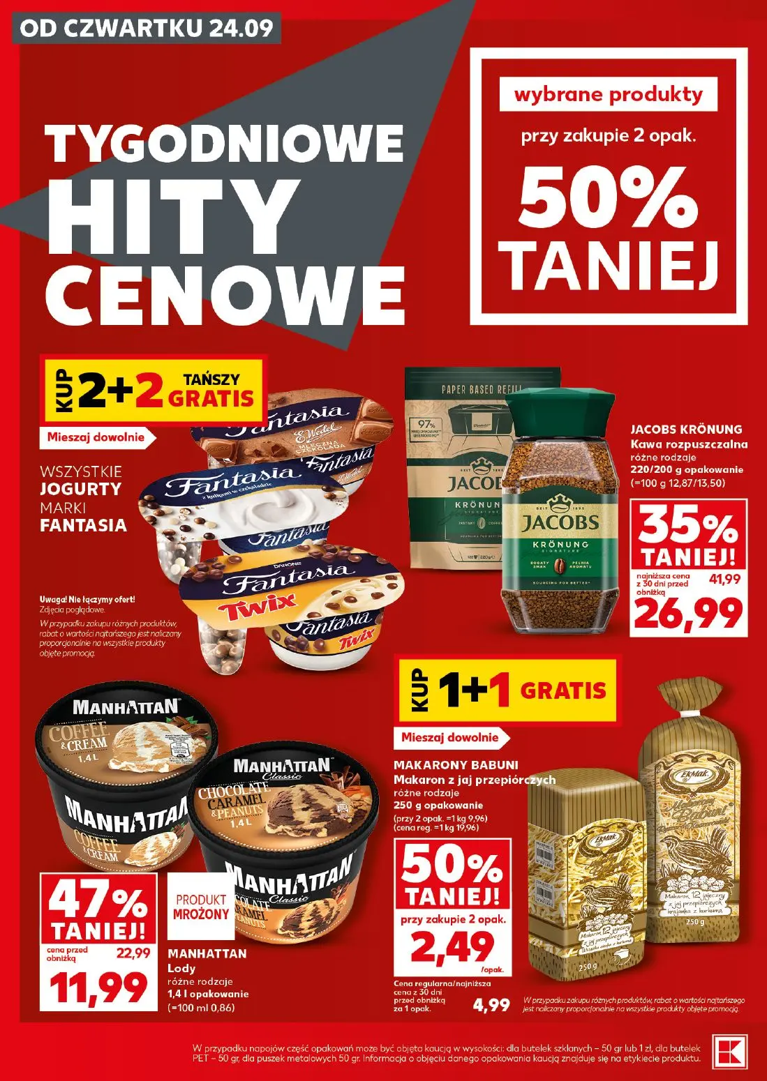 Kaufland gazetka, strona 8 z 28 — JACOBS KRÖNUNG Kawa rozpuszczalna, MANHATTAN Lody, MAKARONY BABUNI Makaron z jaj przepiórc…