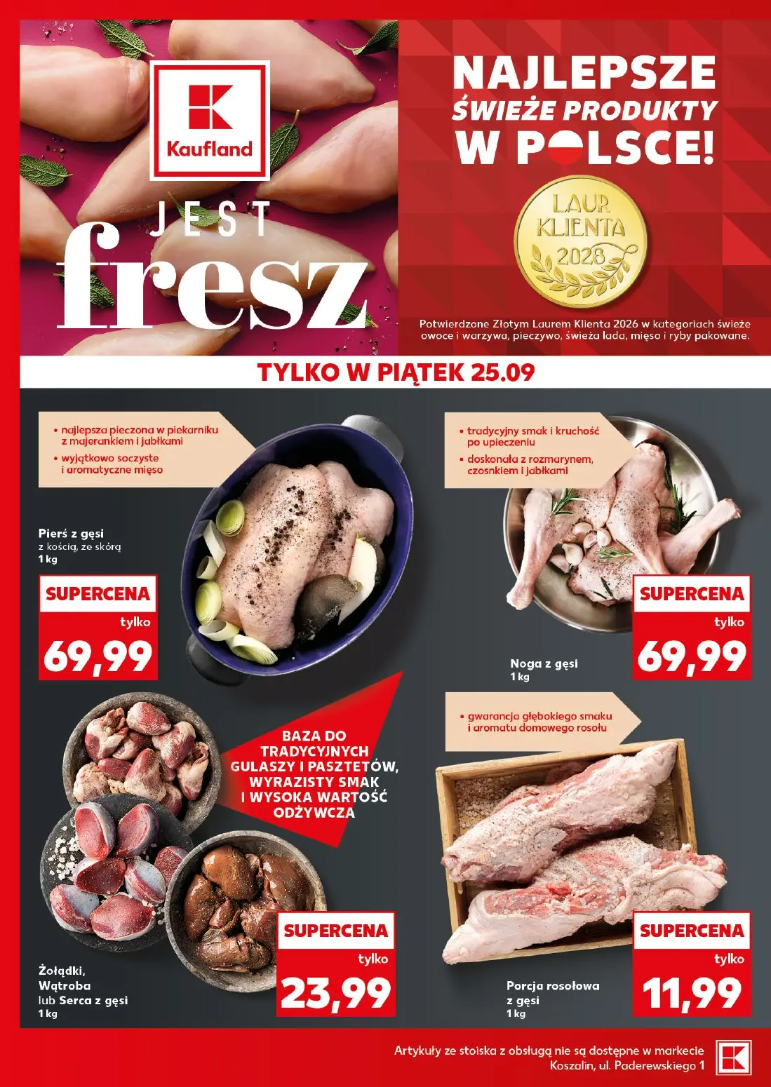 Kaufland gazetka, strona 12 z 28 — Pierś z gęsi z kością, ze skórą, Noga z gęsi, Żołądki, Wątroba lub Serca z gęsi