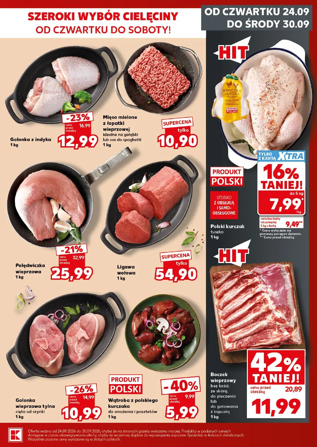Kaufland gazetka, strona 13 z 28 — Boczek wieprzowy bez kości, ze skórą, do pieczenia lub do gotowania z kapustą, Polędwiczk…