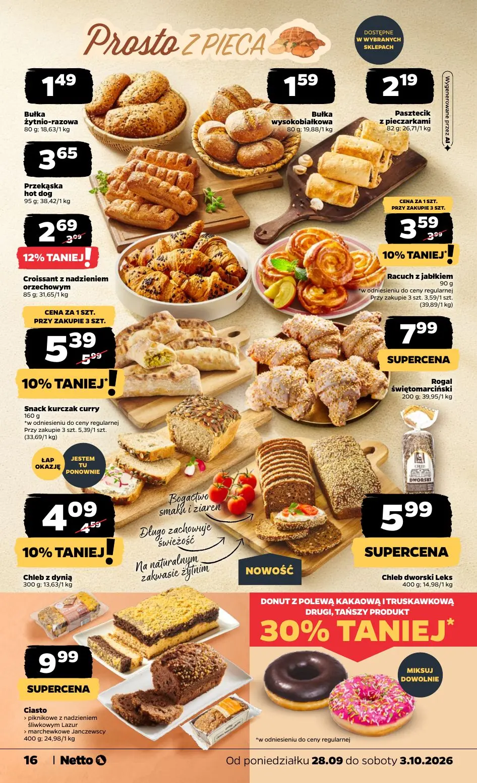 NETTO gazetka, strona 16 z 36 — Snack kurczak curry, Chleb z dynią, Racuch z jabłkiem