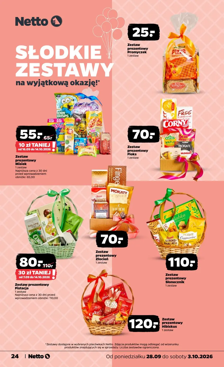 NETTO gazetka, strona 24 z 36 — Zestaw prezentowy Pistacja, Zestaw prezentowy Misiek, Zestaw prezentowy Promyczek