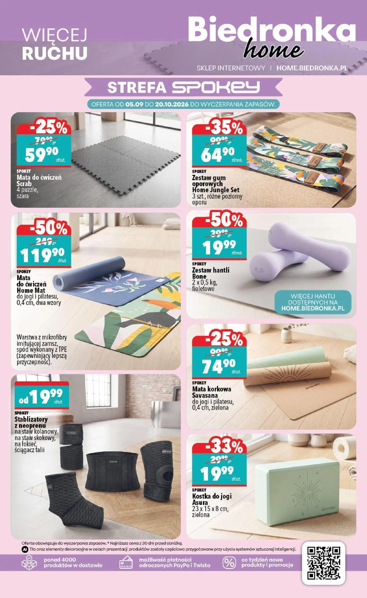 Biedronka gazetka, strona 3 z 6 — Mata do ćwiczeń Home Mat, Mata korkowa Savasana, Zestaw hantli Bone