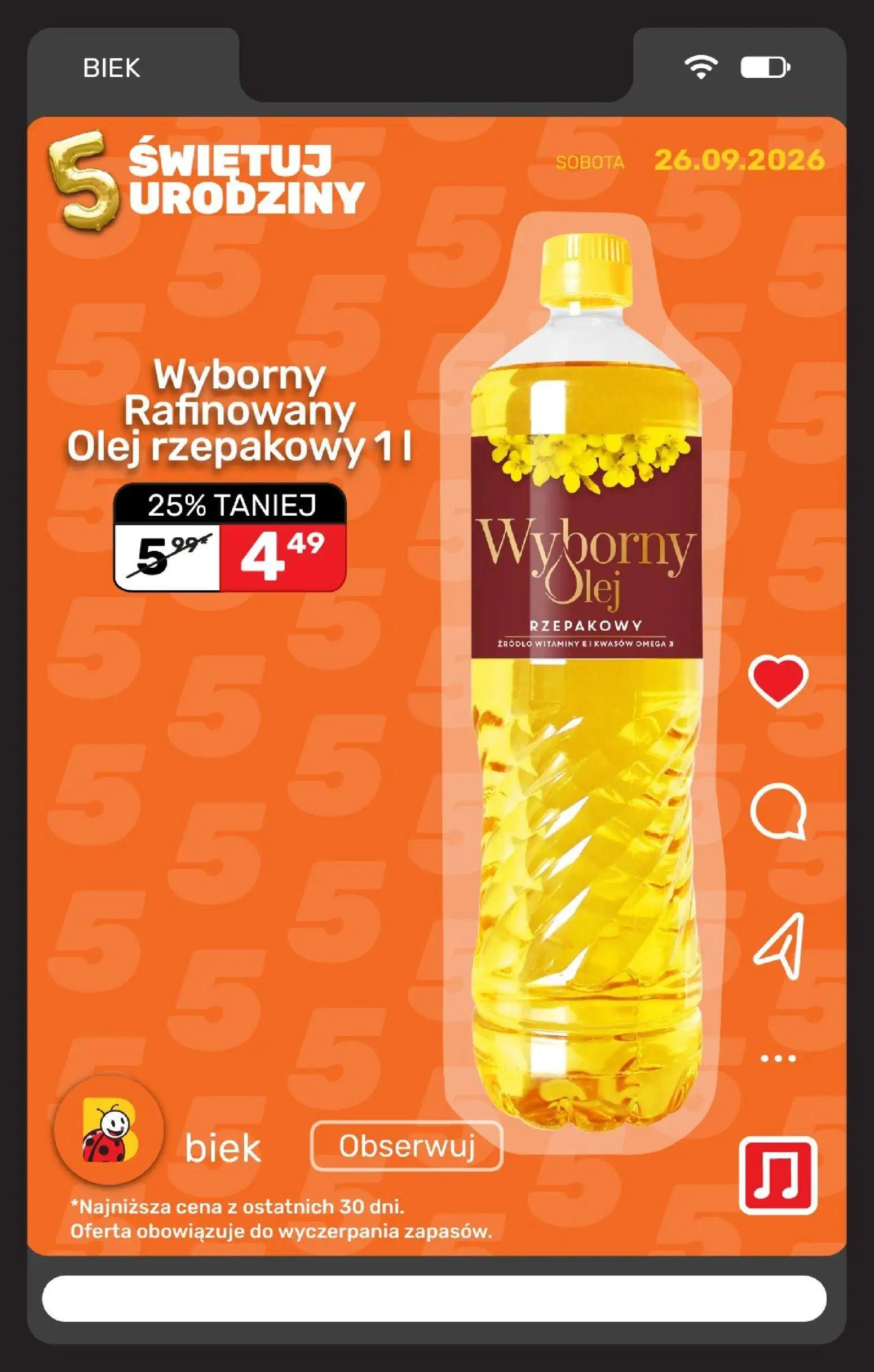 Biedronka gazetka, strona 6 z 36 — Wyborny Rafinowany Olej rzepakowy