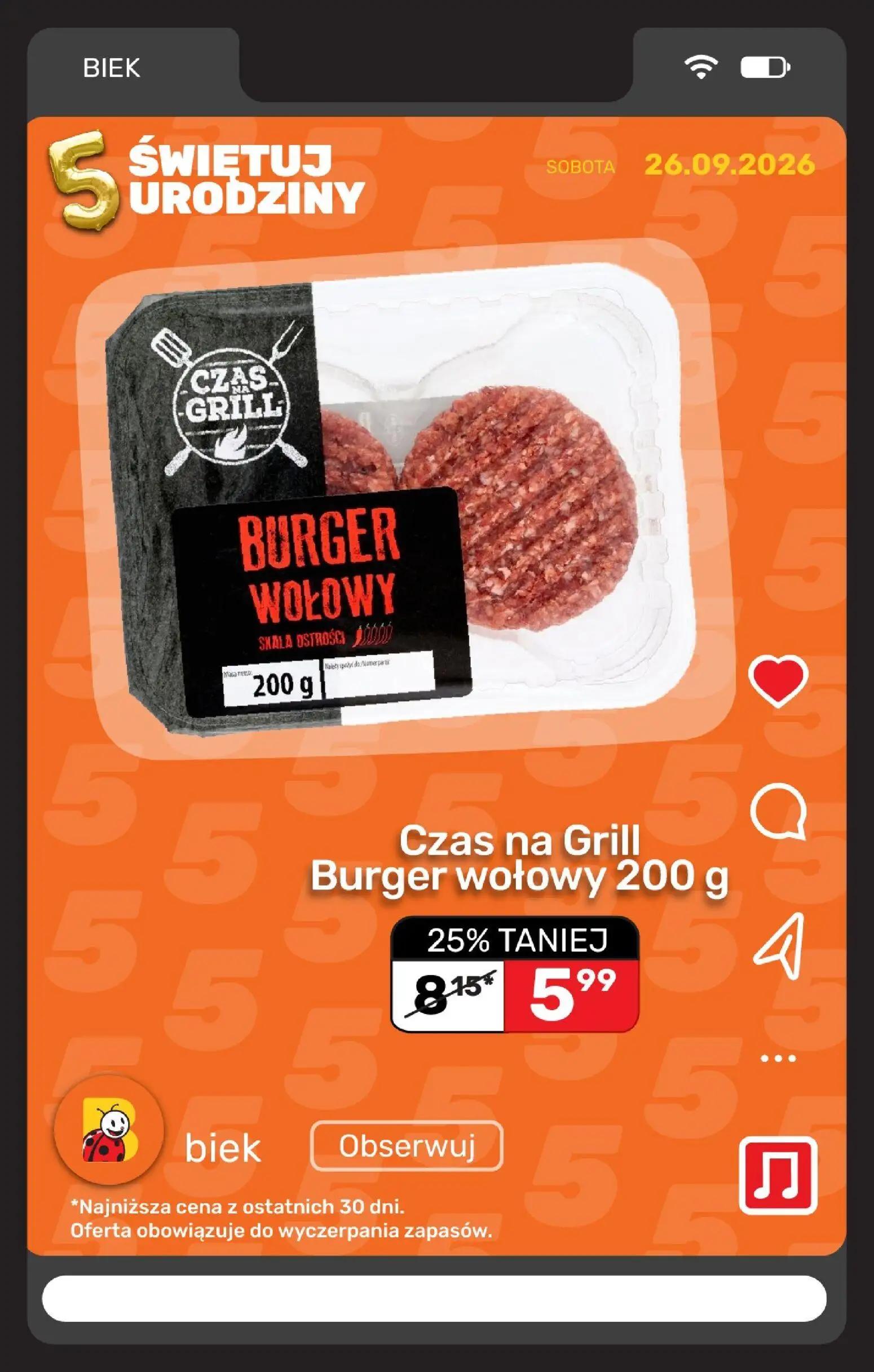 Biedronka gazetka, strona 8 z 36 — Burger wołowy
