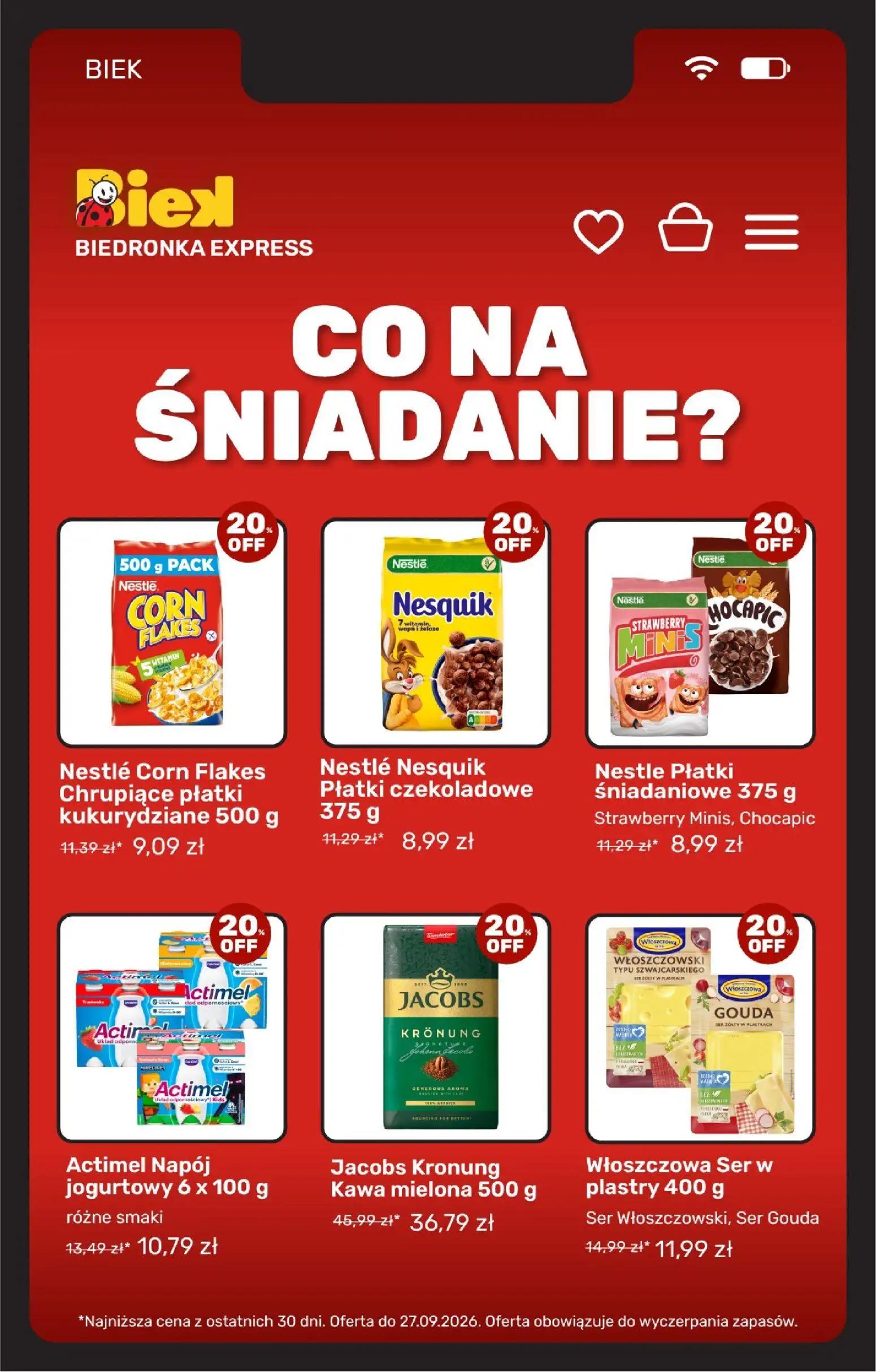 Biedronka gazetka, strona 12 z 36 — Jacobs Kronung Kawa mielona, Włoszczowa Ser w plastry Ser Włoszczowski, Ser Gouda, Actim…