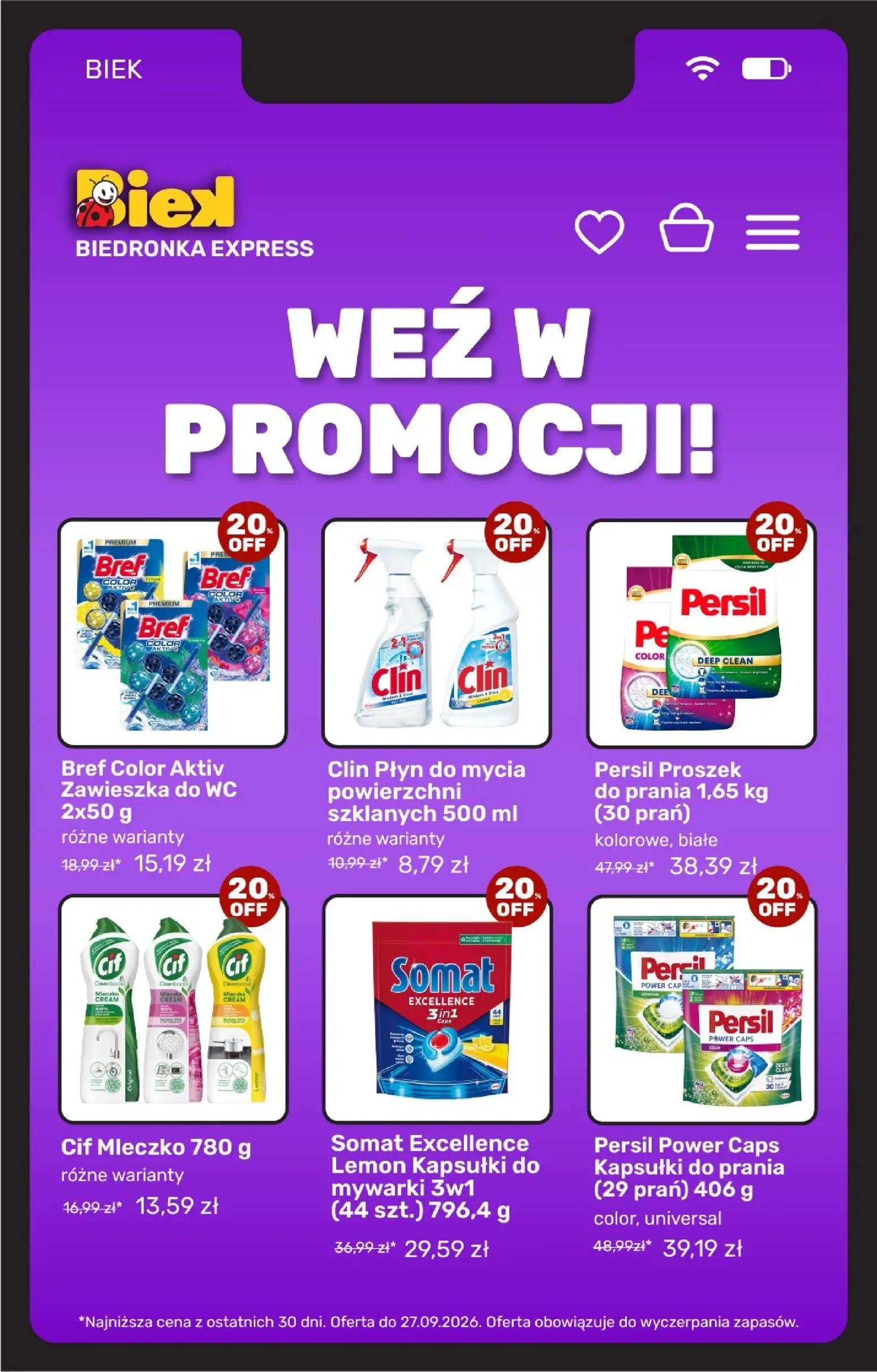 Biedronka gazetka, strona 14 z 36 — Persil Power Caps Kapsułki do prania, Persil Proszek do prania, Somat Excellence Lemon K…