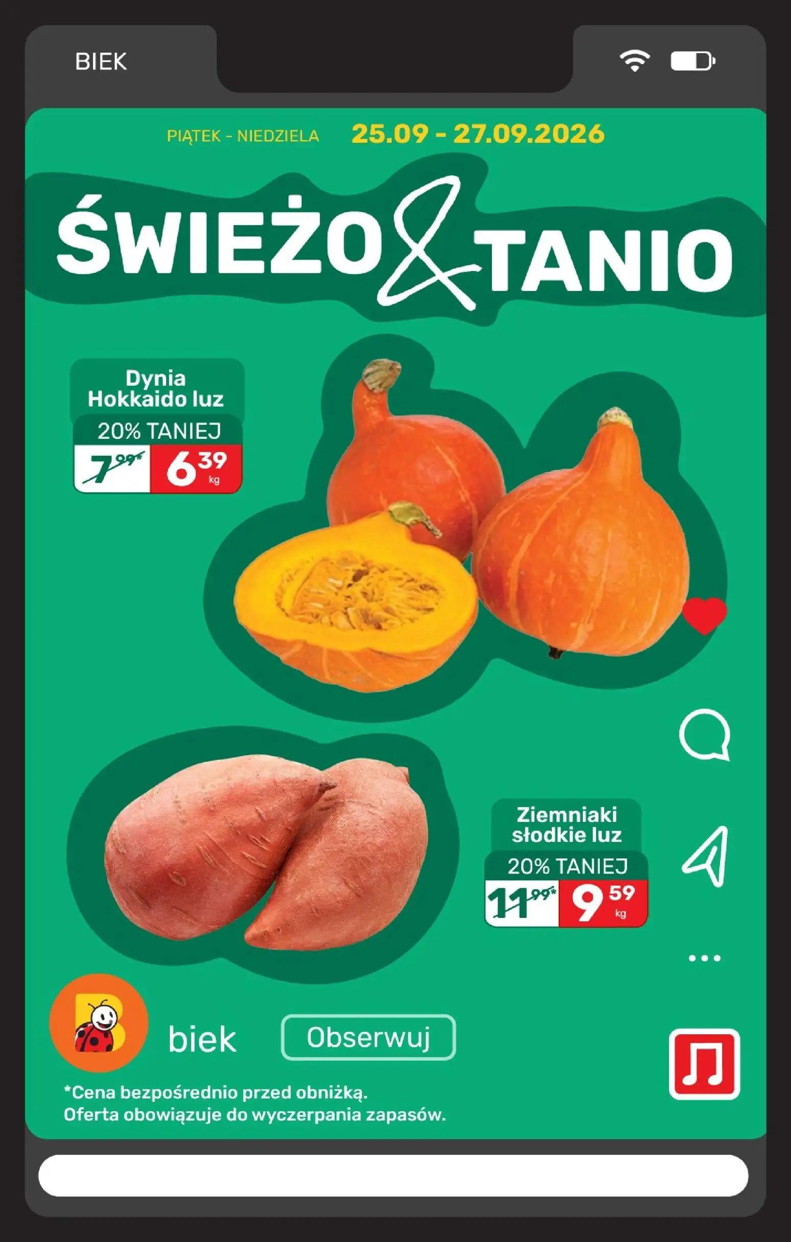 Biedronka gazetka, strona 21 z 36 — Ziemniaki słodkie luz, Dynia Hokkaido luz