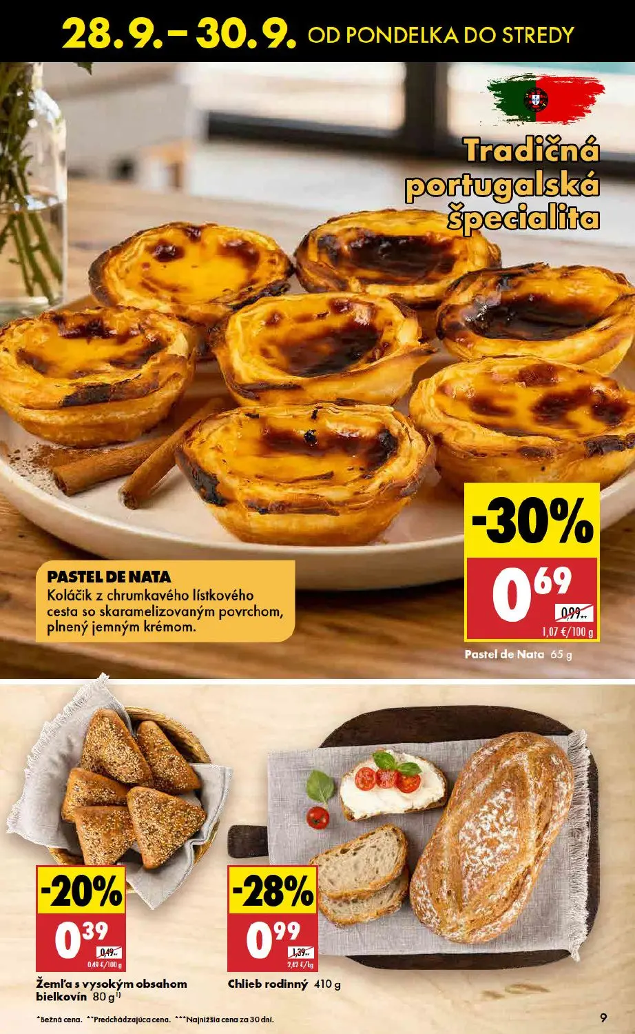 Biedronka leták, strana 9 z 11 — Chlieb rodinný, PASTEL DE NATA Koláčik z chrumkavého lístkového cesta so skaramelizovaným p…