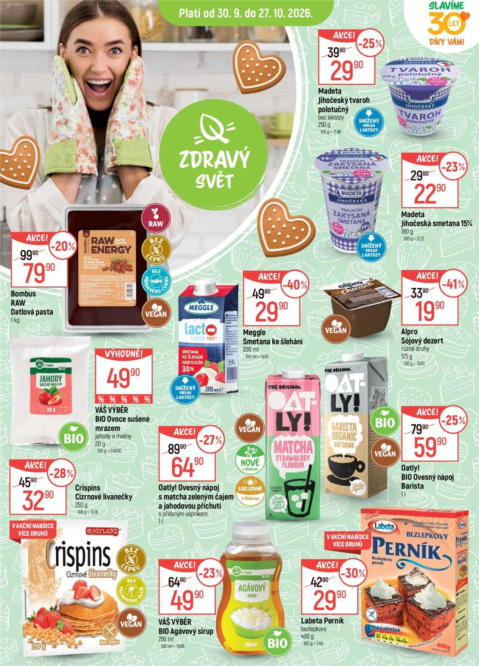 GLOBUS leták, strana 14 z 51 — Oatly! Ovesný nápoj s matcha zeleným čajem a jahodovou příchutí s přidaným vápníkem, Bombus R…